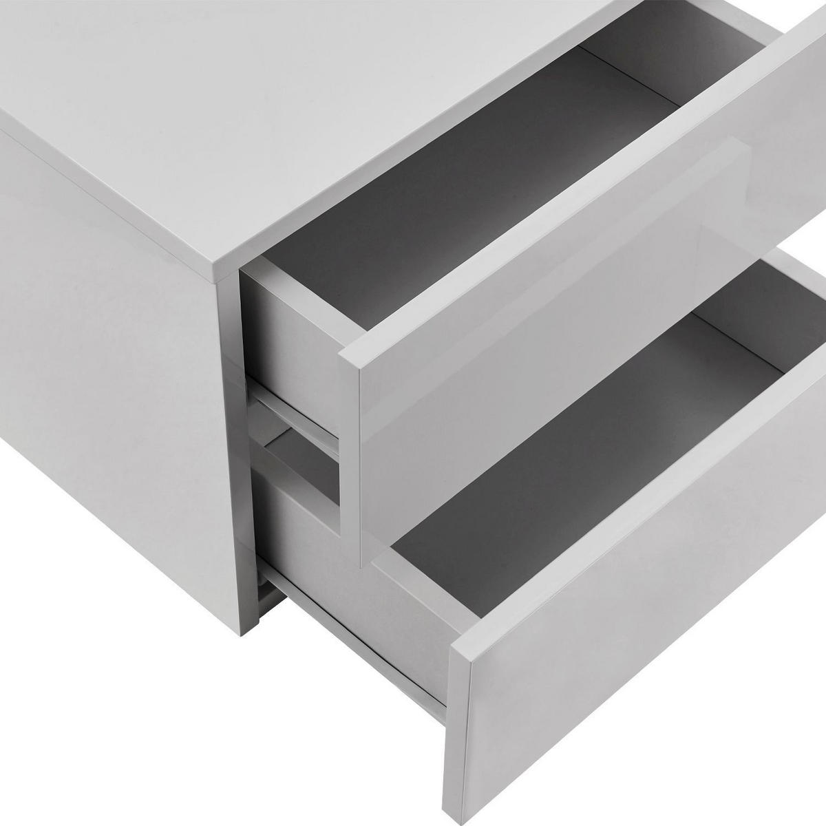 WANDSCHRANK Nachttisch mit 2 Schubladen Weiß 40x29x30 cm - Weiß, Holz (40/30/29cm) - Juskys