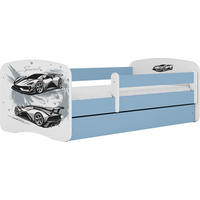 KINDERBETT Emily mit Schublade und Matratze, Blau 80x160 cm - Blau/Schwarz, Holzwerkstoff (160/80cm) - WFL GROUP