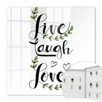 SCHLÜSSELBOX Weiß 30x30 cm – Türöffnung nach rechts - Positive Typografie - Weiß, Metall (30/30/5cm) - TULUP