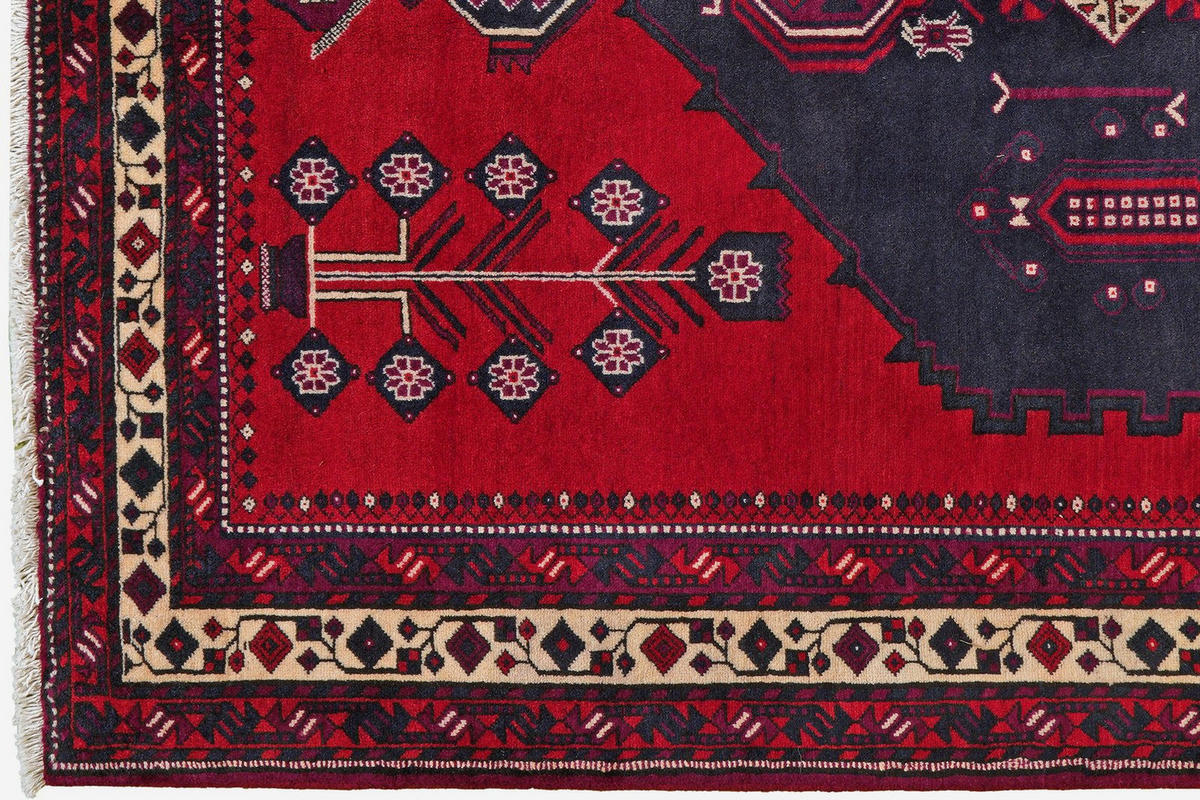 ORIENTTEPPICH handgeknüpft Afshar Rot 212/156 cm Schurwolle - Rot, Textil (156/212cm) - Looma