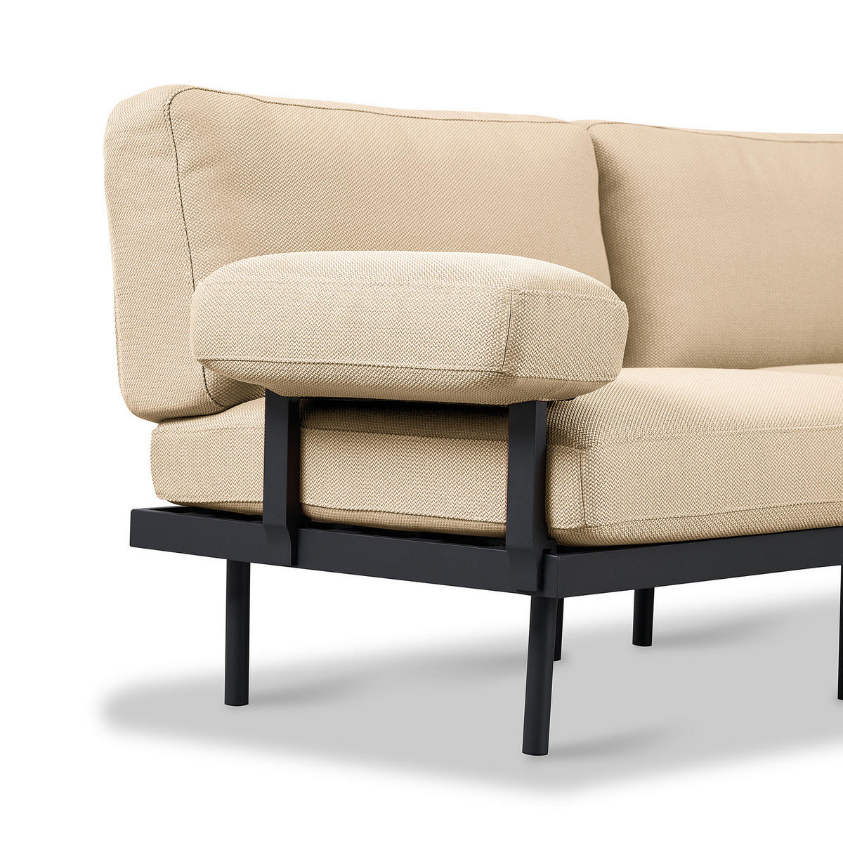 3-SITZER OUTDOOR-SOFA - Beige, Textil/Metall (202/80/84cm) - home24