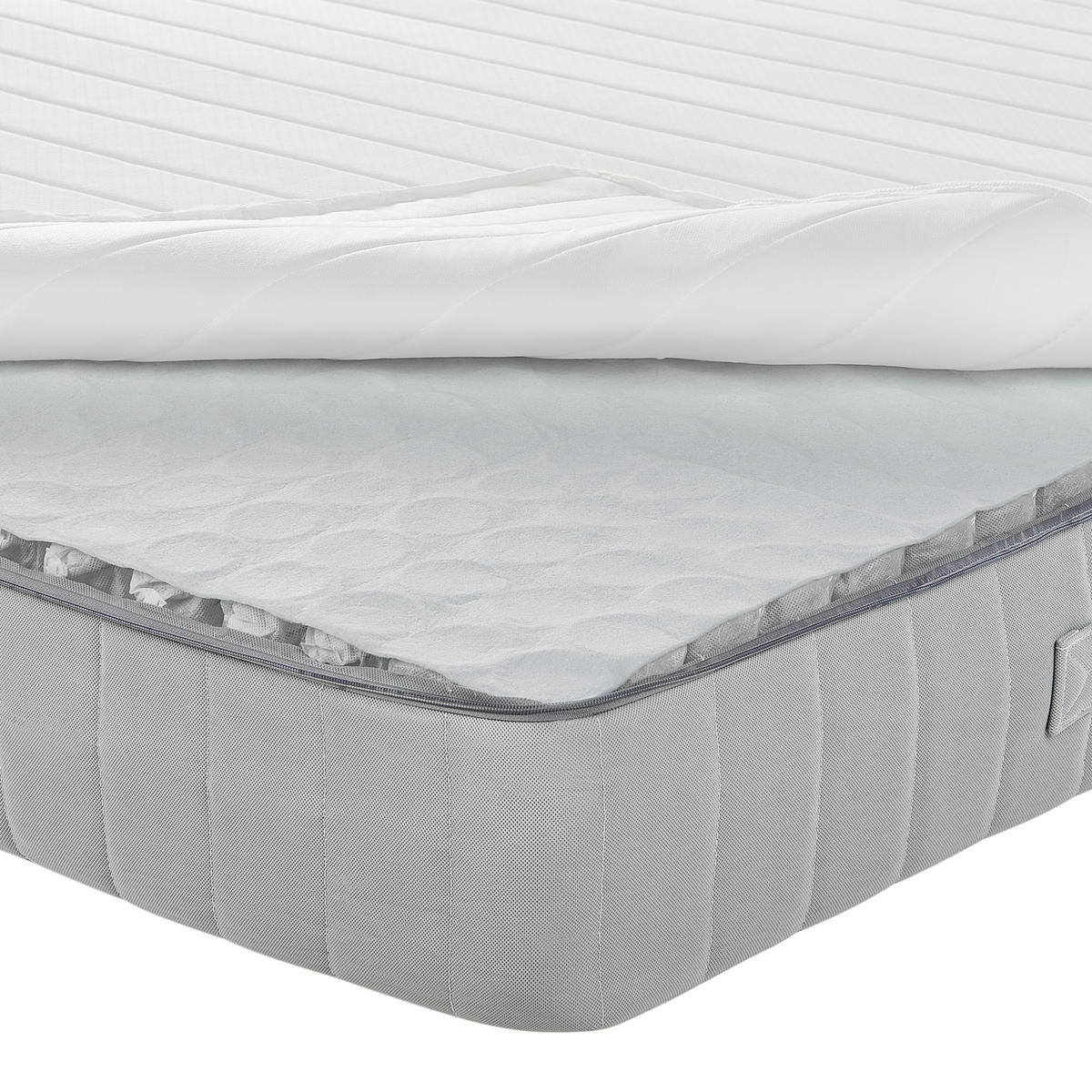 TASCHENFEDERKERNMATRATZE H2/3 Mittel 90/200 cm Roomy - Weiß, Textil (90/200cm) - Beliani