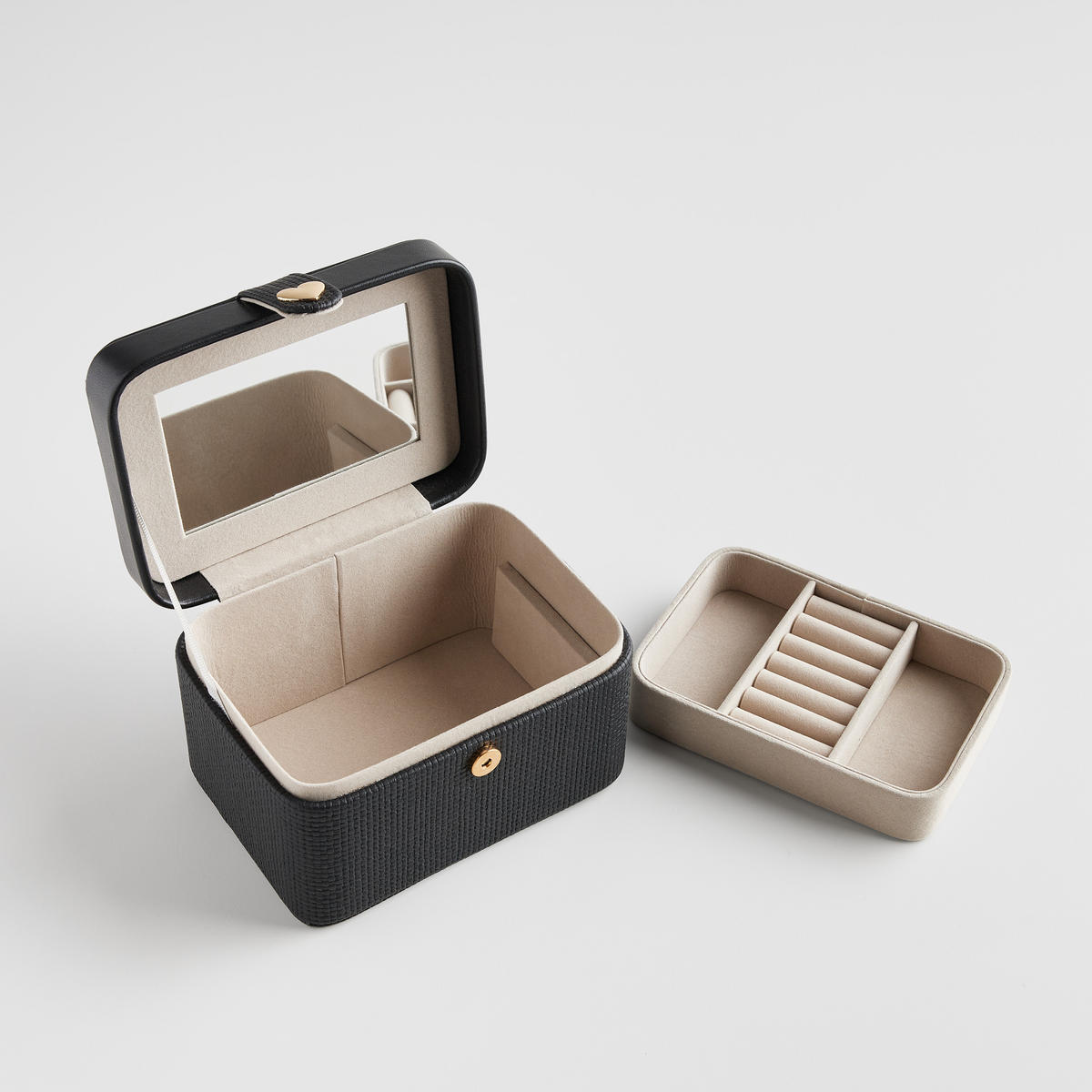 SCHMUCKKÄSTCHEN Bertie - Schwarz, Kunststoff (17/10.5/12.5cm) - home&you