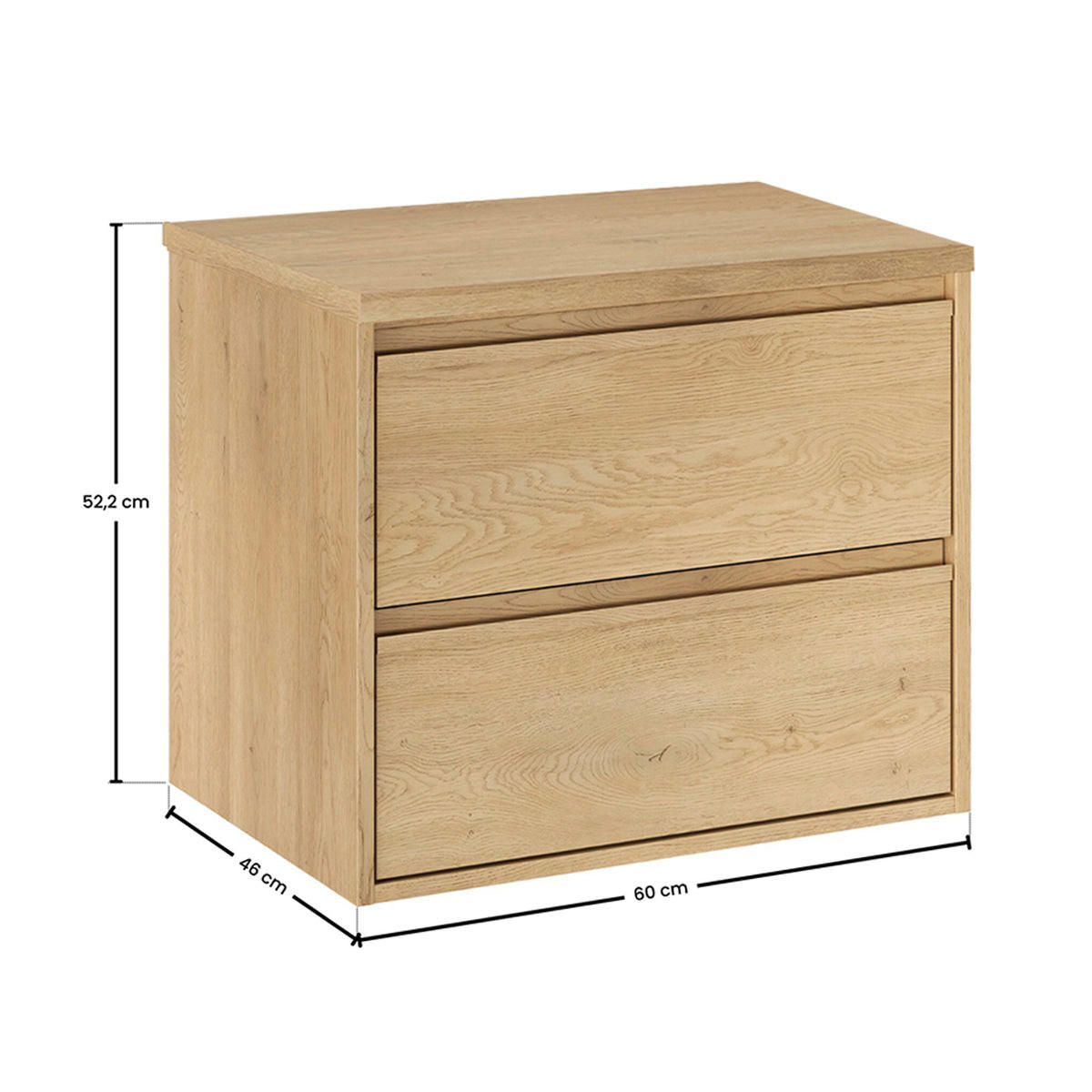 WASCHTISCHUNTERSCHRANK 60cm Edmé Holz - Braun, Holzwerkstoff (60/52.2/46cm) - Petits-meubles