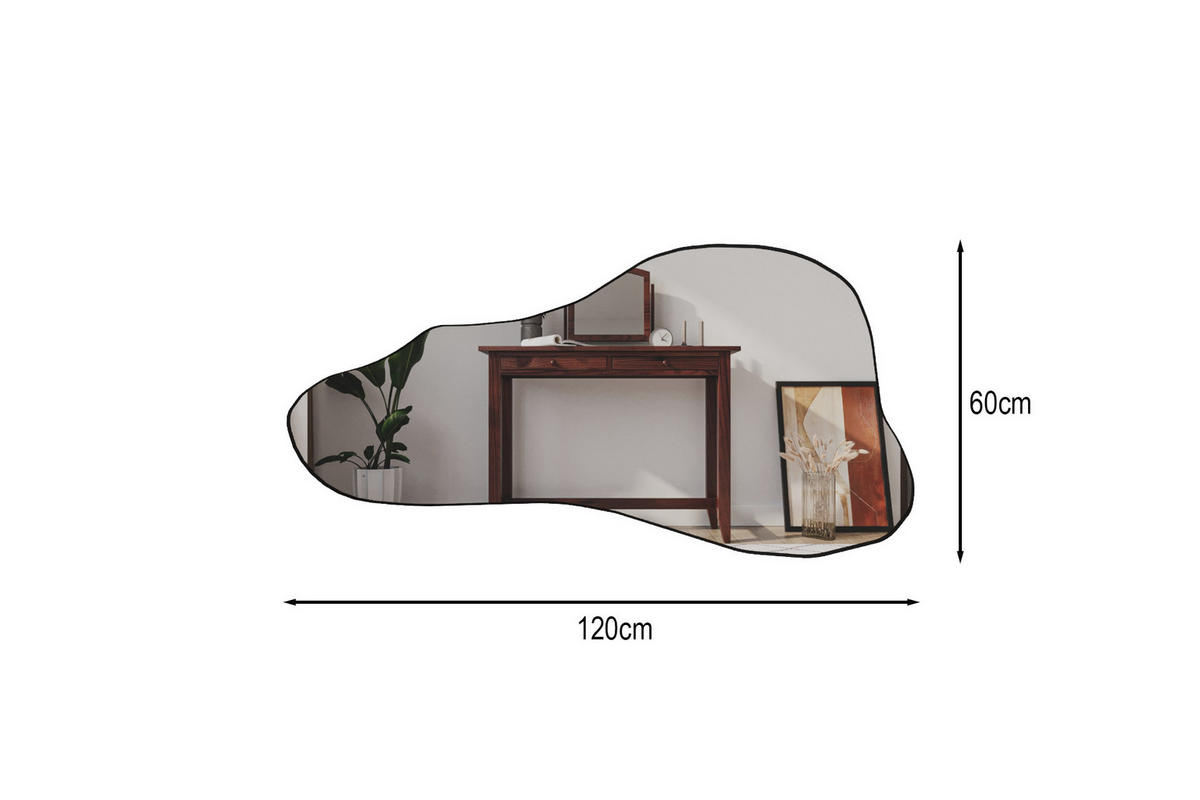 WANDSPIEGEL Delight Schwarz 60x120 cm - Schwarz, Holzwerkstoff (120/60/3.5cm) - moebel17