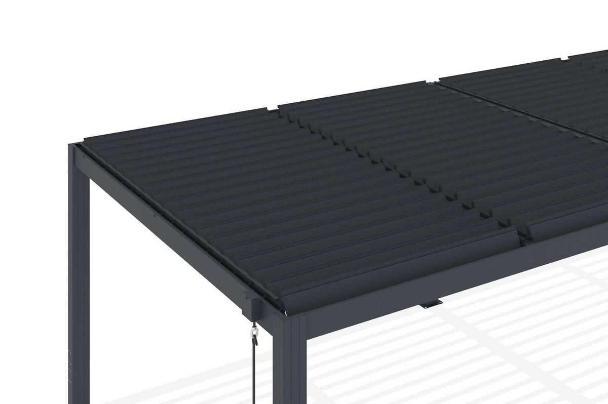 PERGOLA BIOKLIMATISCHE SELBSTTRAGENDE Santa graue 5m x 3m - Grau, Metall (510/220/304cm) - Cazeboo