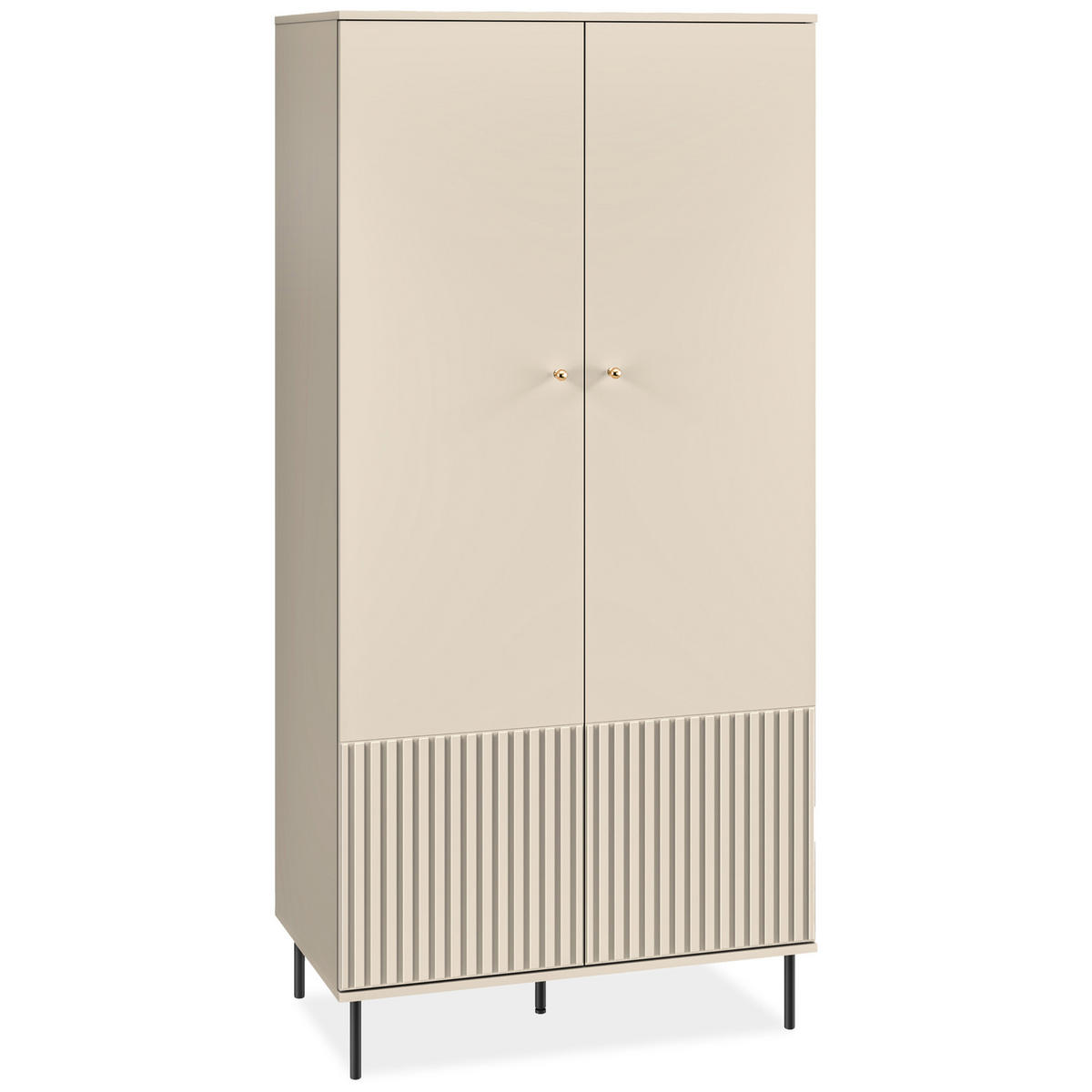 KLEIDERSCHRANK DROMA mit Stange, Creme - Creme, Holz (92/190/53cm) - KONSIMO®