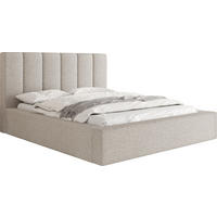 POLSTERBETT Amira mit Bettkasten, Beige Boucle 160x200 cm - Beige/Birkefarben, Holz/Holzwerkstoff (160/200cm) - WFL GROUP