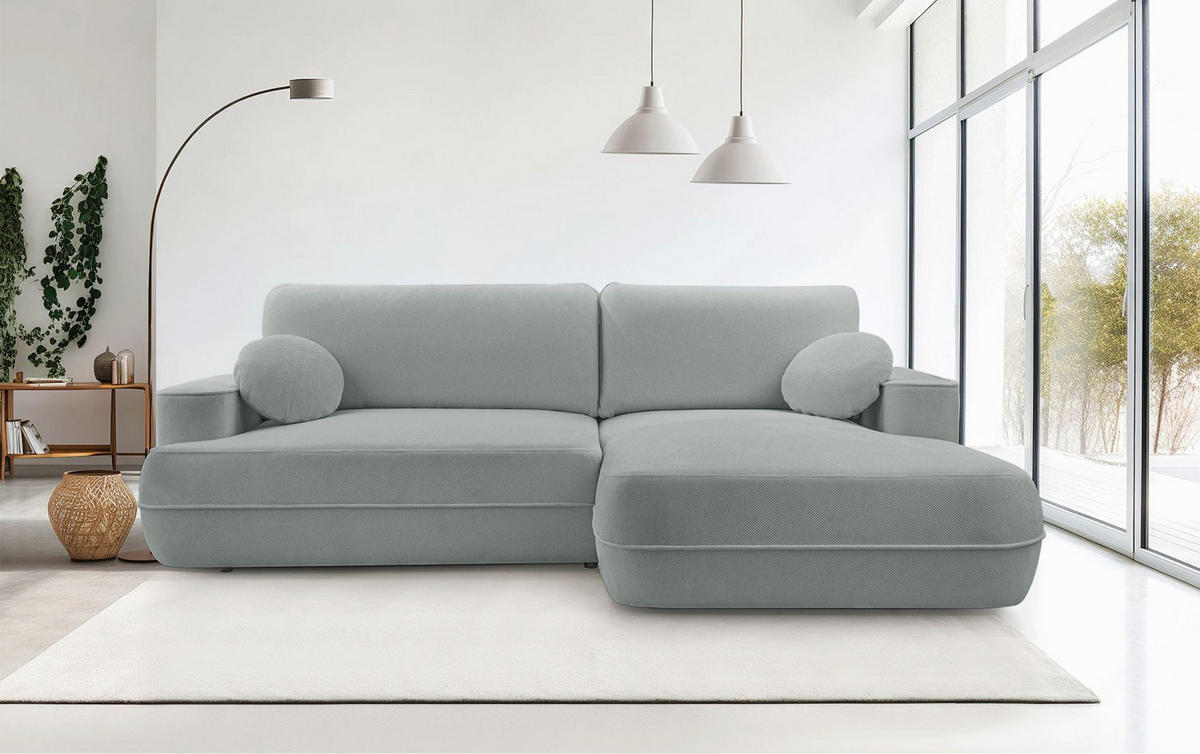 ECKSOFA Fuerro Graubeige Strukturstoff - Taupe/Schwarz, Kunststoff/Textil (168/260cm) - Selsey