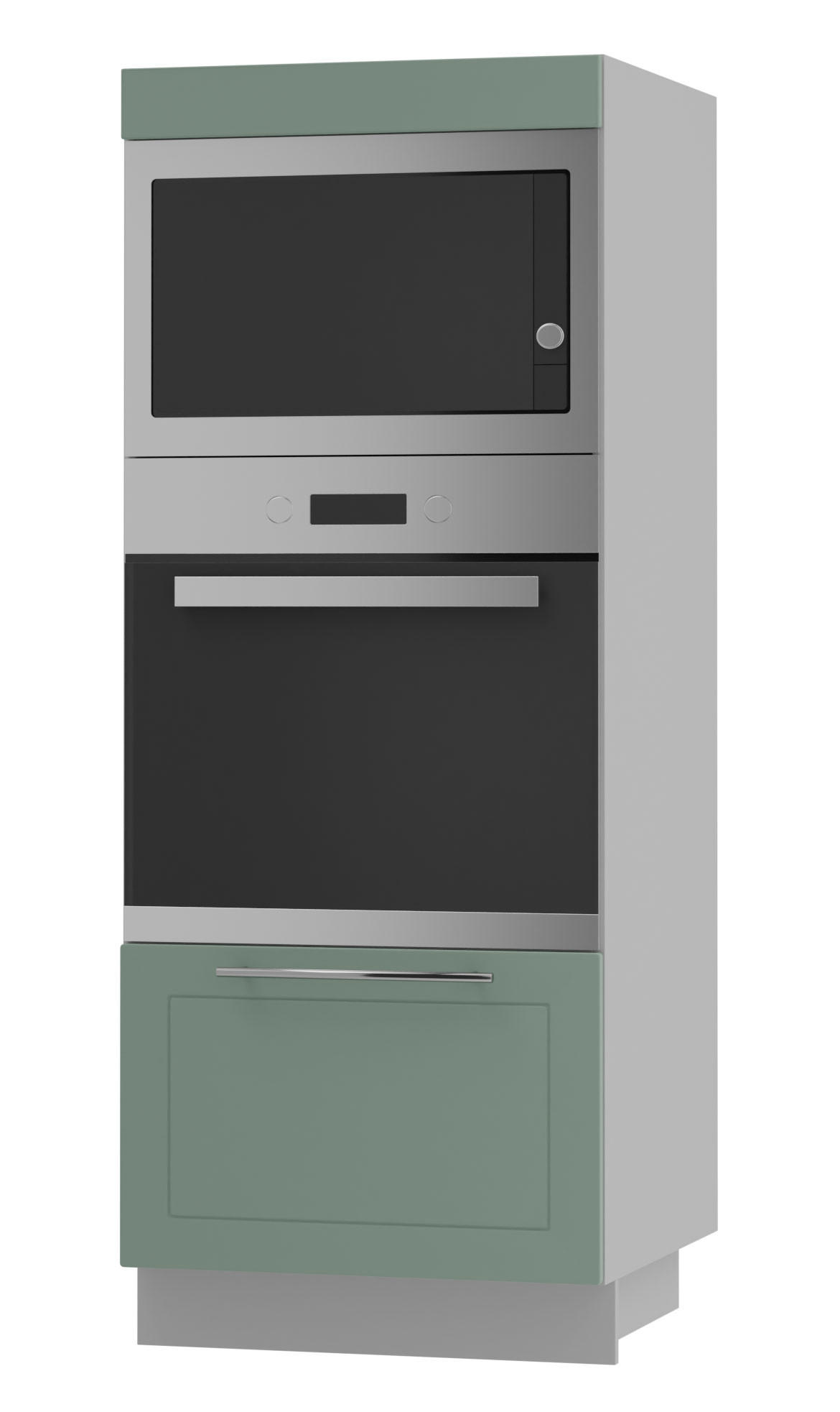 BACKOFENHOCHSCHRANK Kvantum D5AA/60/154 Mint Matt / Grau Matt 60 / 59 / 154cm - Grau/Mintgrün, Holz/Holzwerkstoff (60/154/59cm) - Feldmann-Wohnen