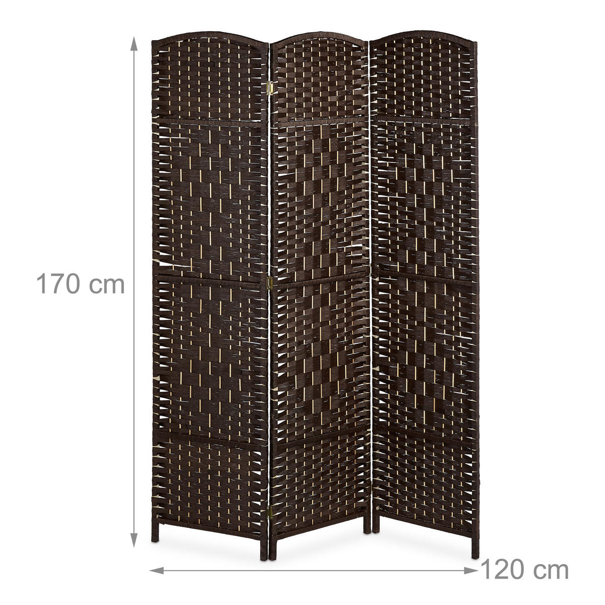 PARAVENT - Braun, Holz/Papier (120/170/2cm) - Relaxdays