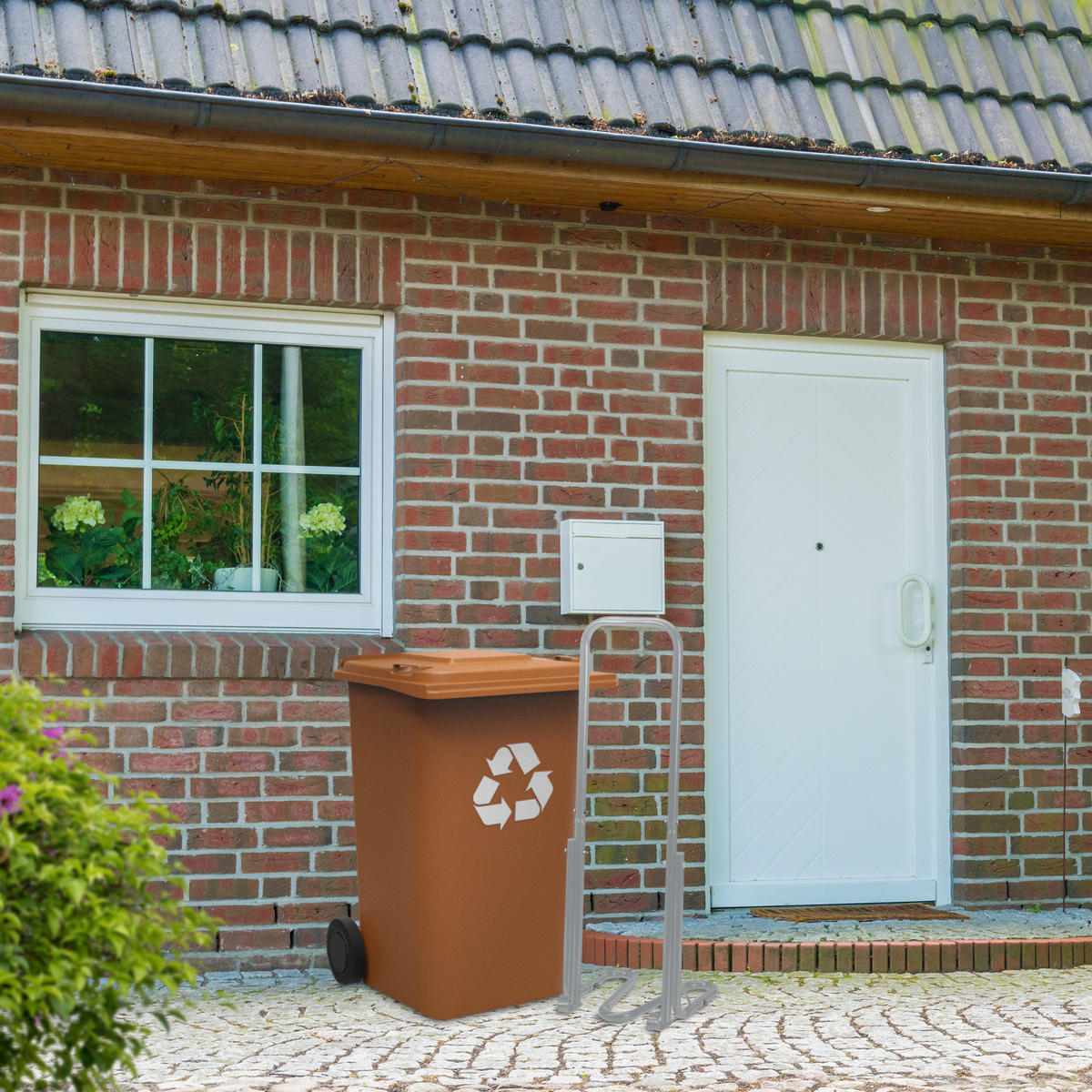 MÜLLPRESSE - Grau, Metall (35/41/95cm) - Relaxdays