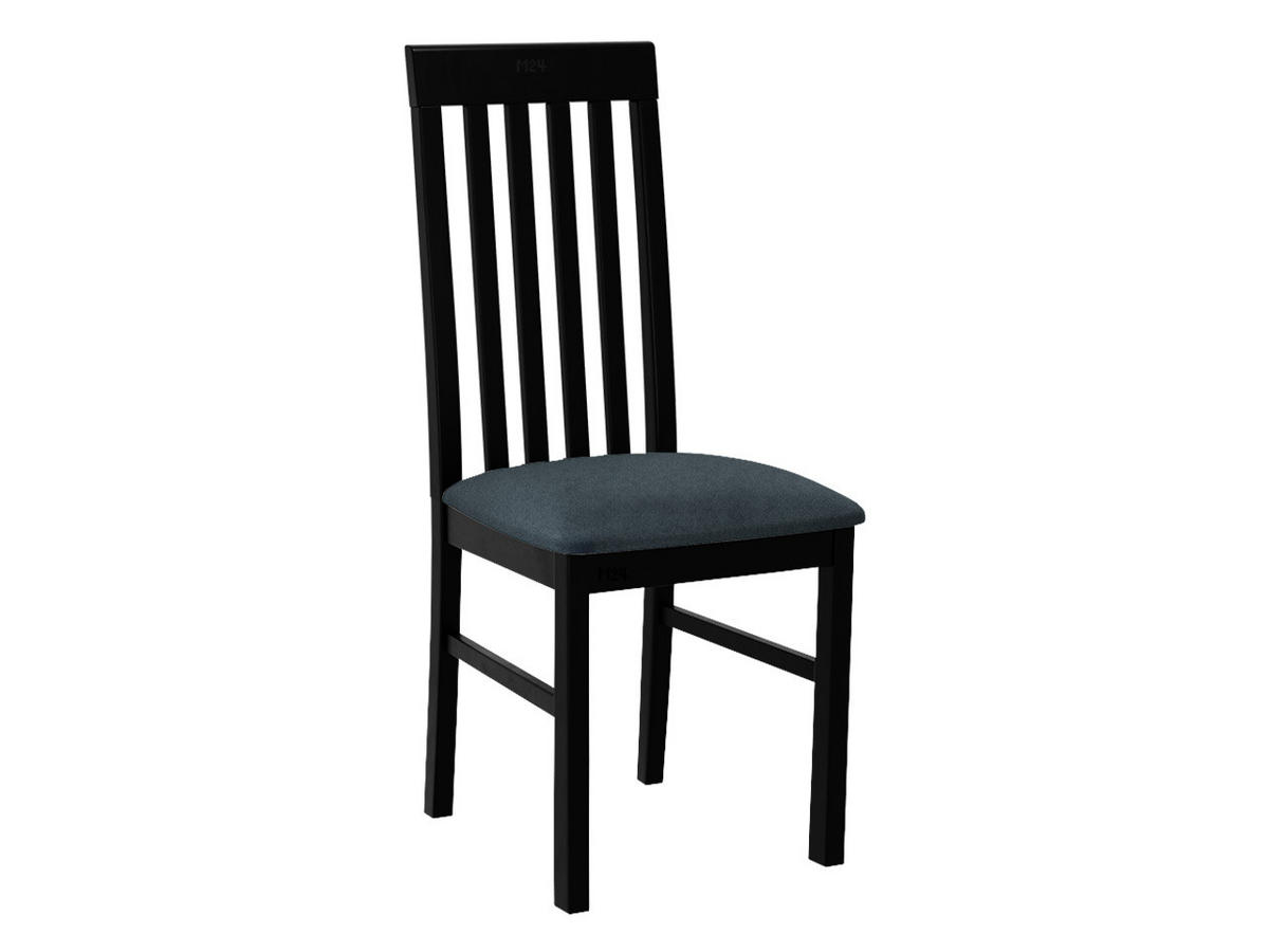 STUHL Nilo I, Holzfarbe: Schwarz - Blaugrau/Schwarz, Holz (43/96/48cm) - MIRJAN24