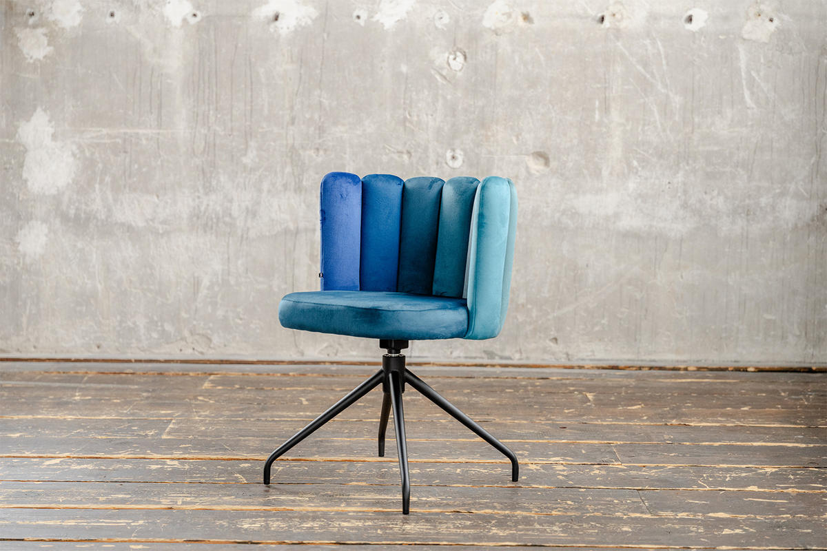 ESSZIMMERSTUHL JADA Blau Velvet Drehbar (360°) - Blau, Kunststoff/Textil (58/79/55cm) - KAWOLA