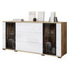 SIDEBOARD Caro SB 150 2D3S - Eiche Wotan/Schwarz, Holzwerkstoff/Kunststoff (150/70/40cm) - MIRJAN24