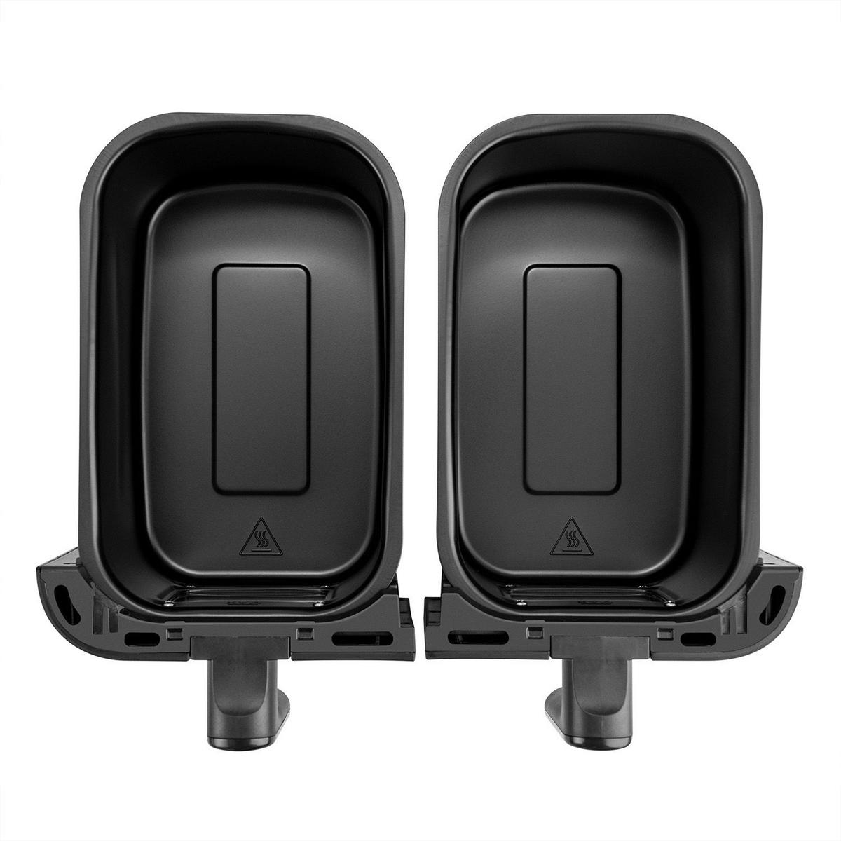 HEISSLUFTFRITTEUSE 9 L mit 2 Zonen - Schwarz, Kunststoff (41/39/30cm) - Juskys