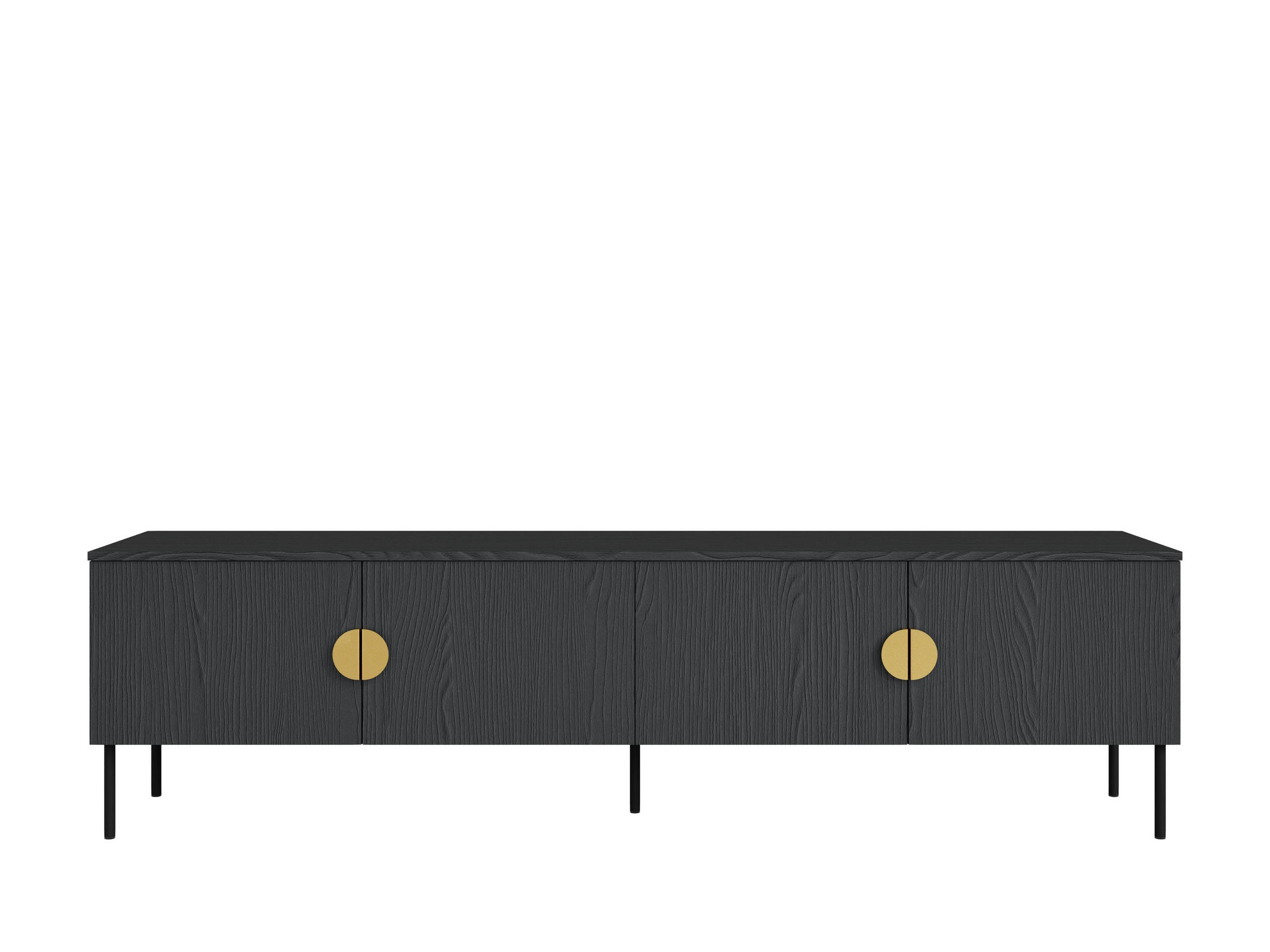LOWBOARD AXIS 200/53,6/40 cm, Schwarz - Schwarz, Holzwerkstoff (200/53.6/40cm) - MASSENO