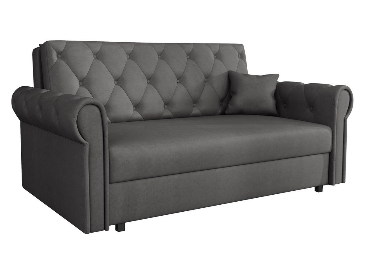 SCHLAFSOFA Viva Roma III - Schwarz/Graphitfarben, Holz/Textil (168/85/98cm) - MIRJAN24