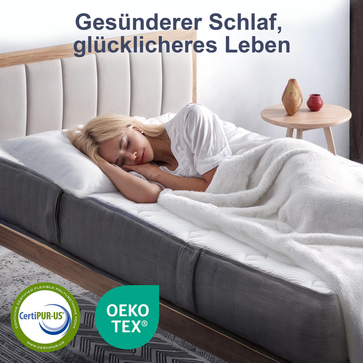 MATRATZE 90x200 cm 25,8 cm Höhe ergonomisch Taschenfederkernmatratze - Weiß, Textil (90/200cm) - HOMCOM