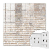 SCHLÜSSELBOX Weiß 30x30 cm – Türöffnung nach rechts - Ziegelzusammensetzung - Beige, Metall (30/30/5cm) - TULUP