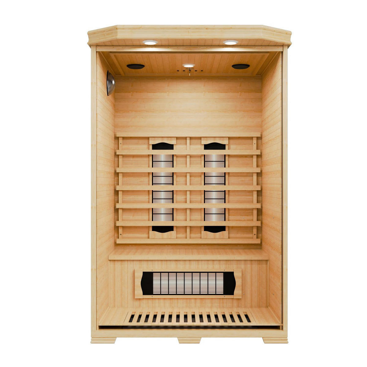 INFRAROTKABINE Oslo mit Vollspektrumstrahlern & Hemlockholz - Naturfarben, Holz (120/190/100cm) - Artsauna