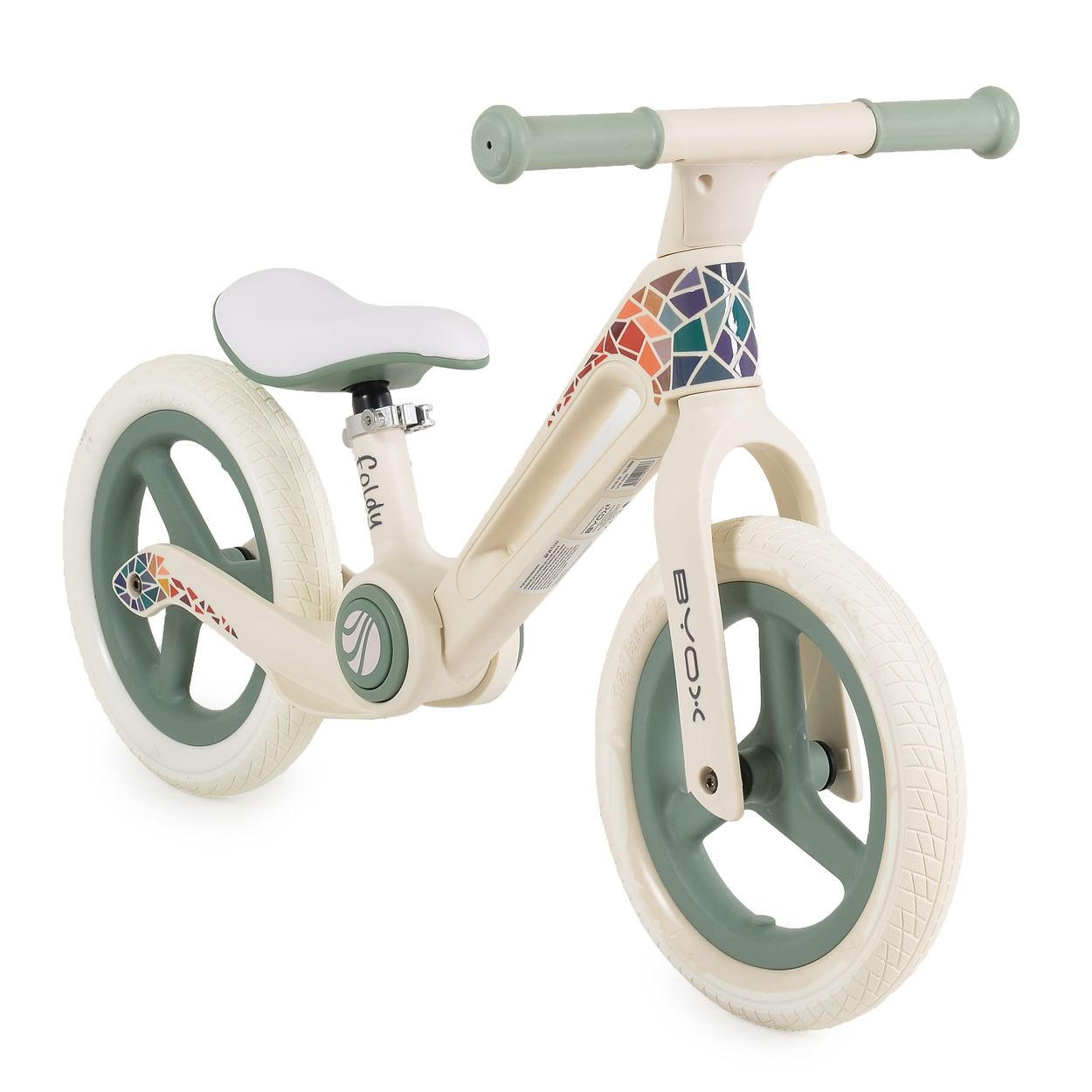 LAUFRAD Foldy 12 Zoll PU-Reifen grün klappbar, verstellbarer Sitz, bis 35 kg - Grün, Kunststoff (88/37/51cm)