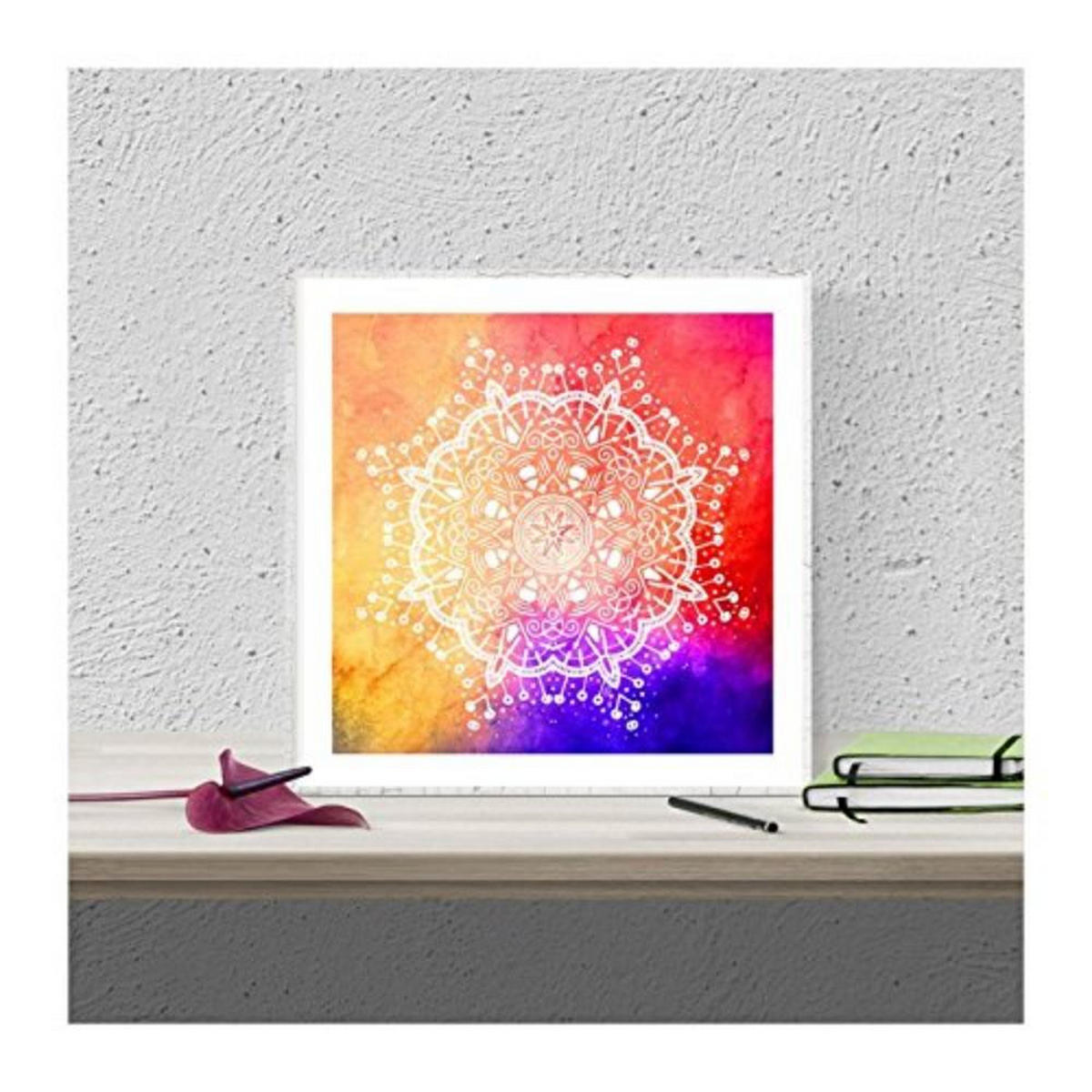 POSTER Set mit 4 Mandalas Sinnlichkeit 20x20cm Schwarzer Rahmen - Schwarz, Papier (20/3cm) - Nacnic