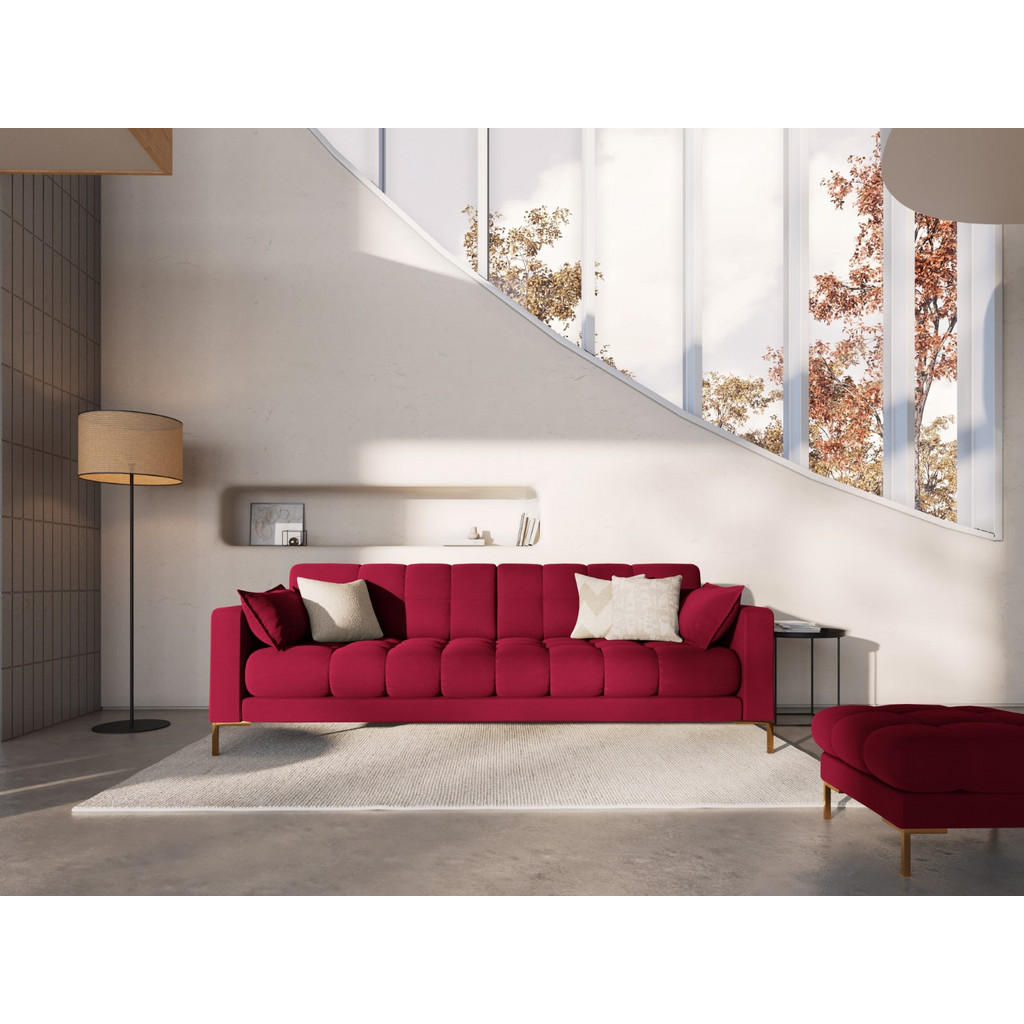 Thumbnail - Micadoni Sofa, Rot, Textil, 4-Sitzer, 92x75x217 cm, Hergestellt in Europa, Oeko-Tex®, Wohnzimmer, Sofas & Couches, Sofas