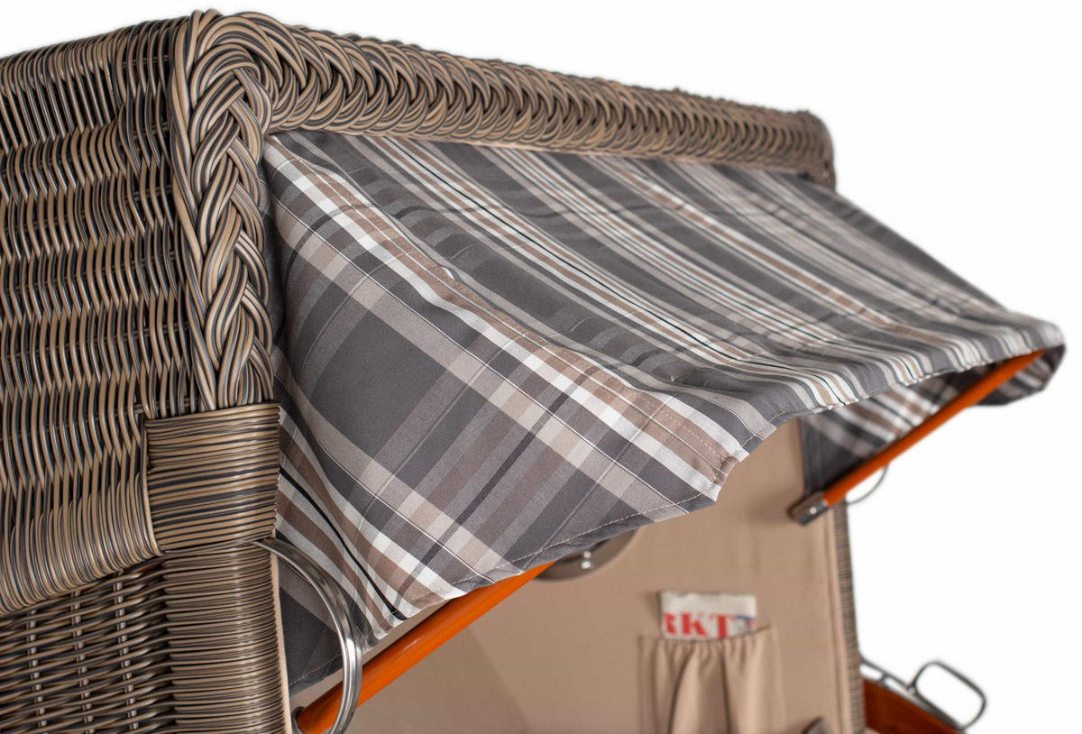 STRANDKORB XXL Düne Grande 2,5 Sitzer - Braun/Grau, Metall (142/170/95cm) - Mr. Deko