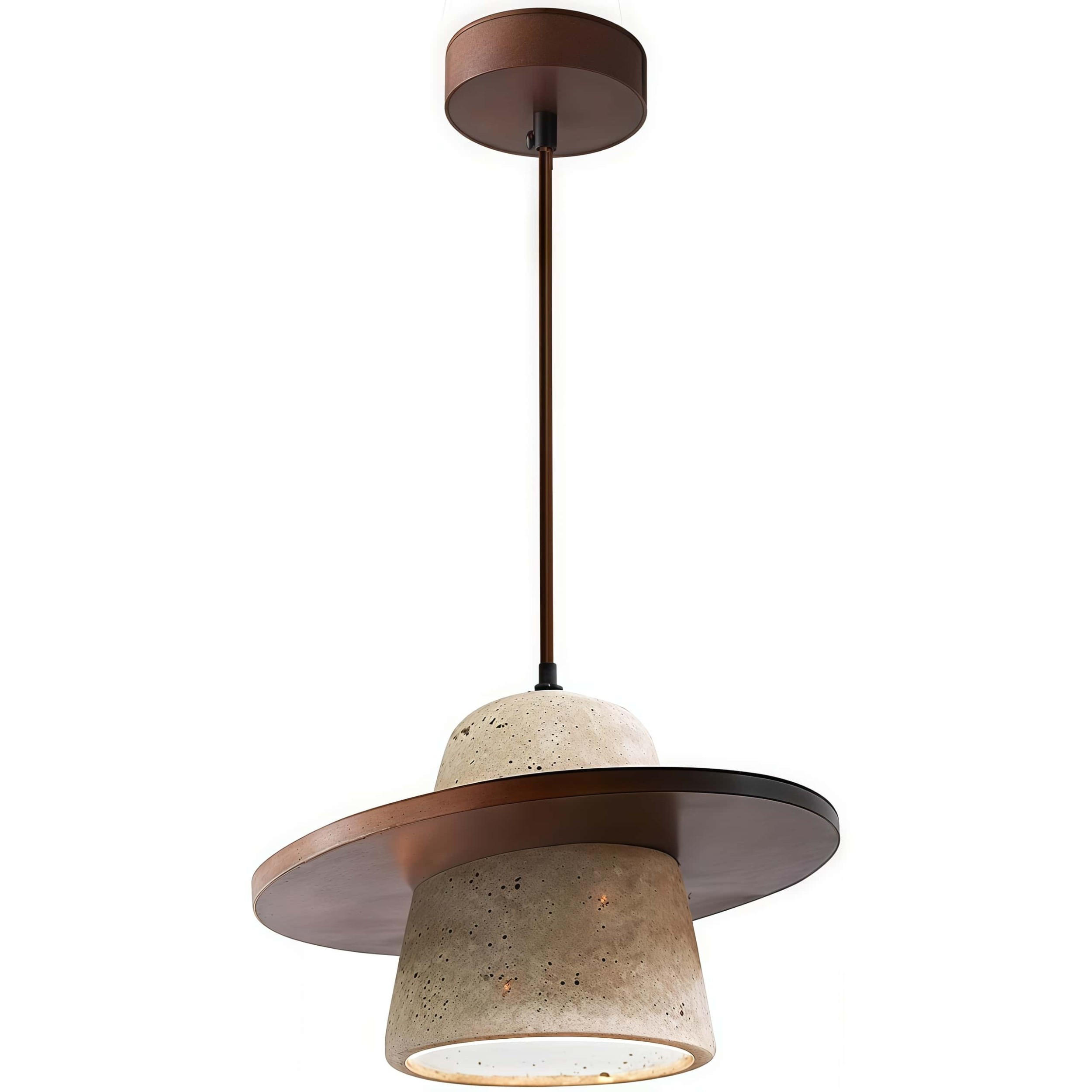 HÄNGELEUCHTE Travertin Holz Wabi-Sabi, Retro - Gelb, Stein (15/25/15cm) - Weltevree