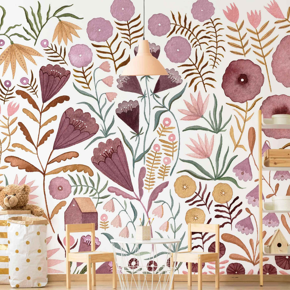 FOTOTAPETE Claudia Voglhuber - Blumenmeer 288/288 cm - Rosa, Papier (288/288cm) - Bilderwelten