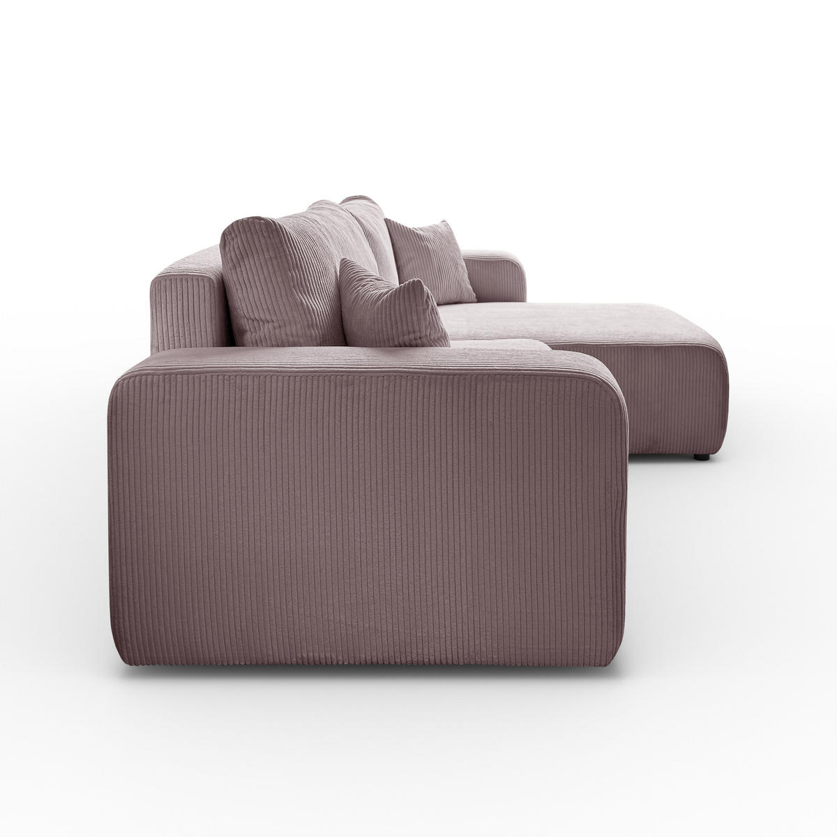 ECKSOFA Sofia in L-Form 277 x 143 cm Schlaffunktion Bettkasten Couch Cord universale Seite, rosa - Rosa, Kunststoff (143/83/277cm) - Margaret Hadas24