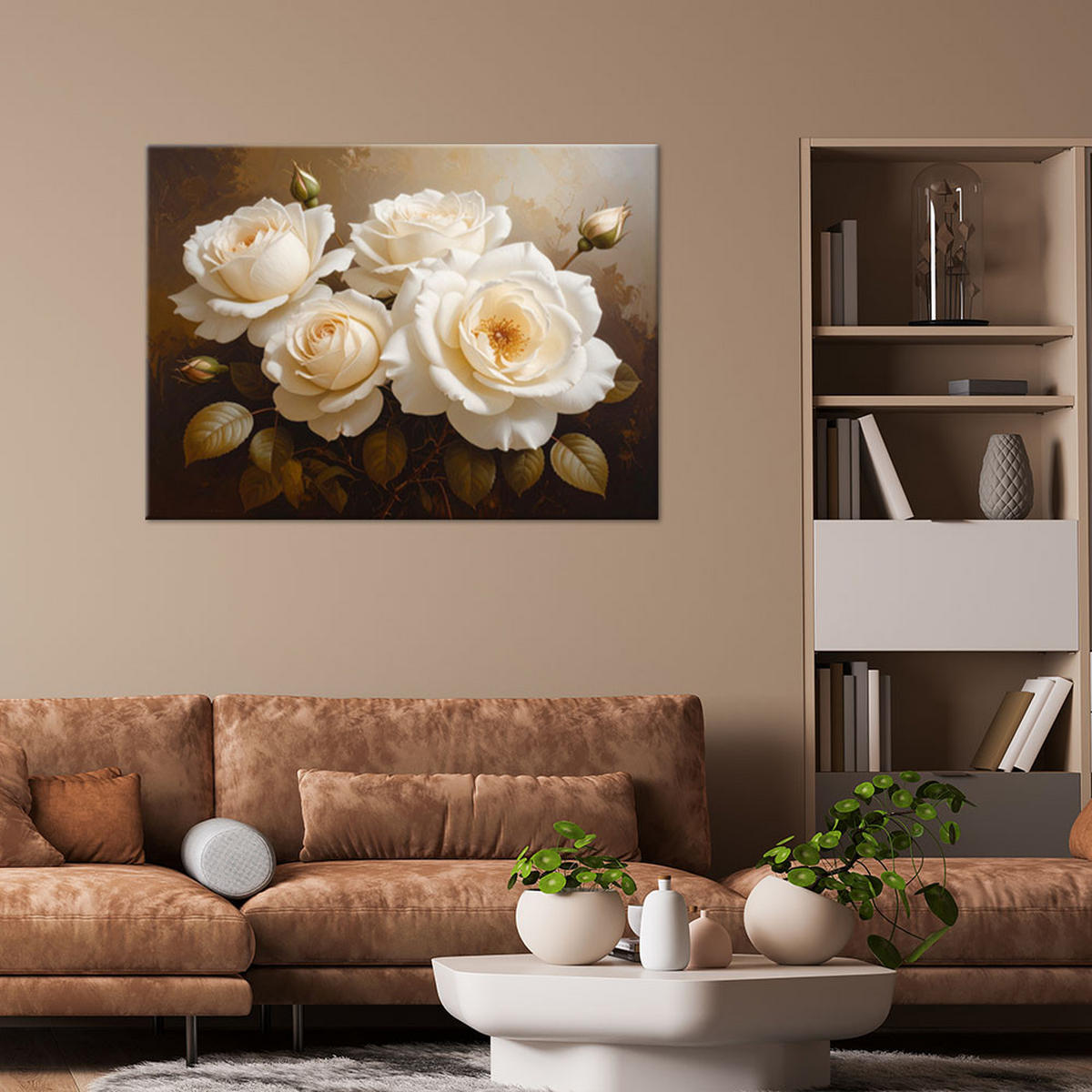 LEINWANDBILD Blumen 120x80cm - Braun, Textil (120/80cm) - Feeby