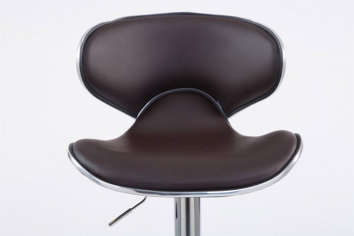 BARHOCKER 2er Set Lederlook braun - Chromfarben/Braun, Textil/Metall (46/88/49cm) - CLP