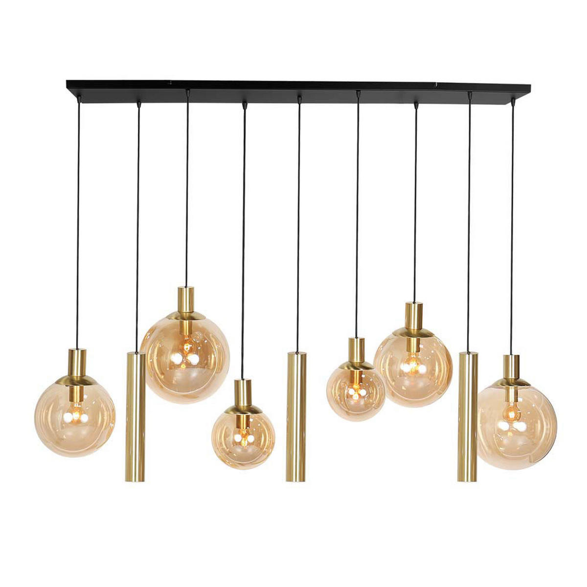 LED HÄNGELEUCHTE Metall Messing Glas - Messingfarben, Glas (140/55/150cm)