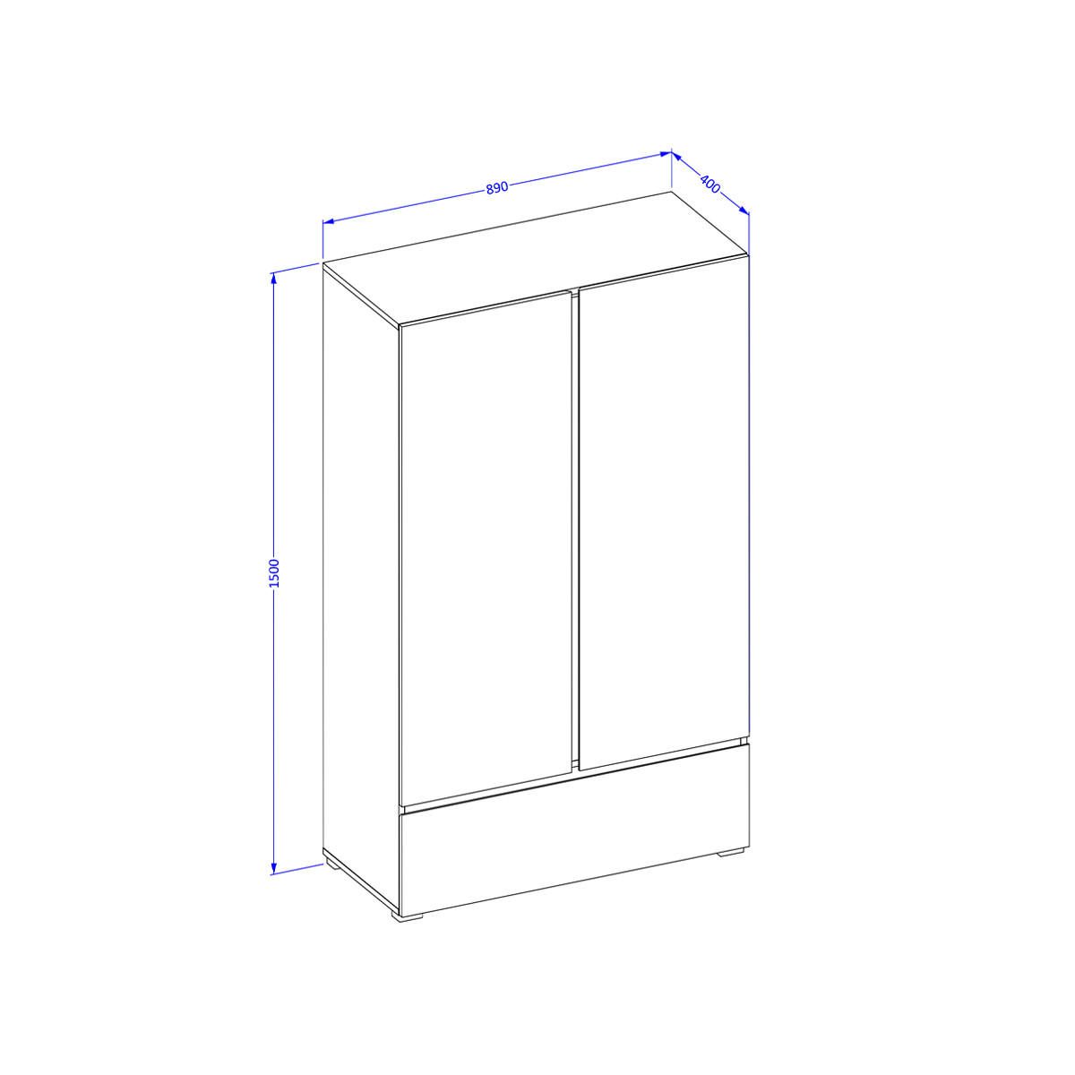 SKŘÍŇ 2DVEŘOVÁ Lilia Krtek - šedohnědá, kompozitní dřevo (89/150/40cm) - Petits-meubles