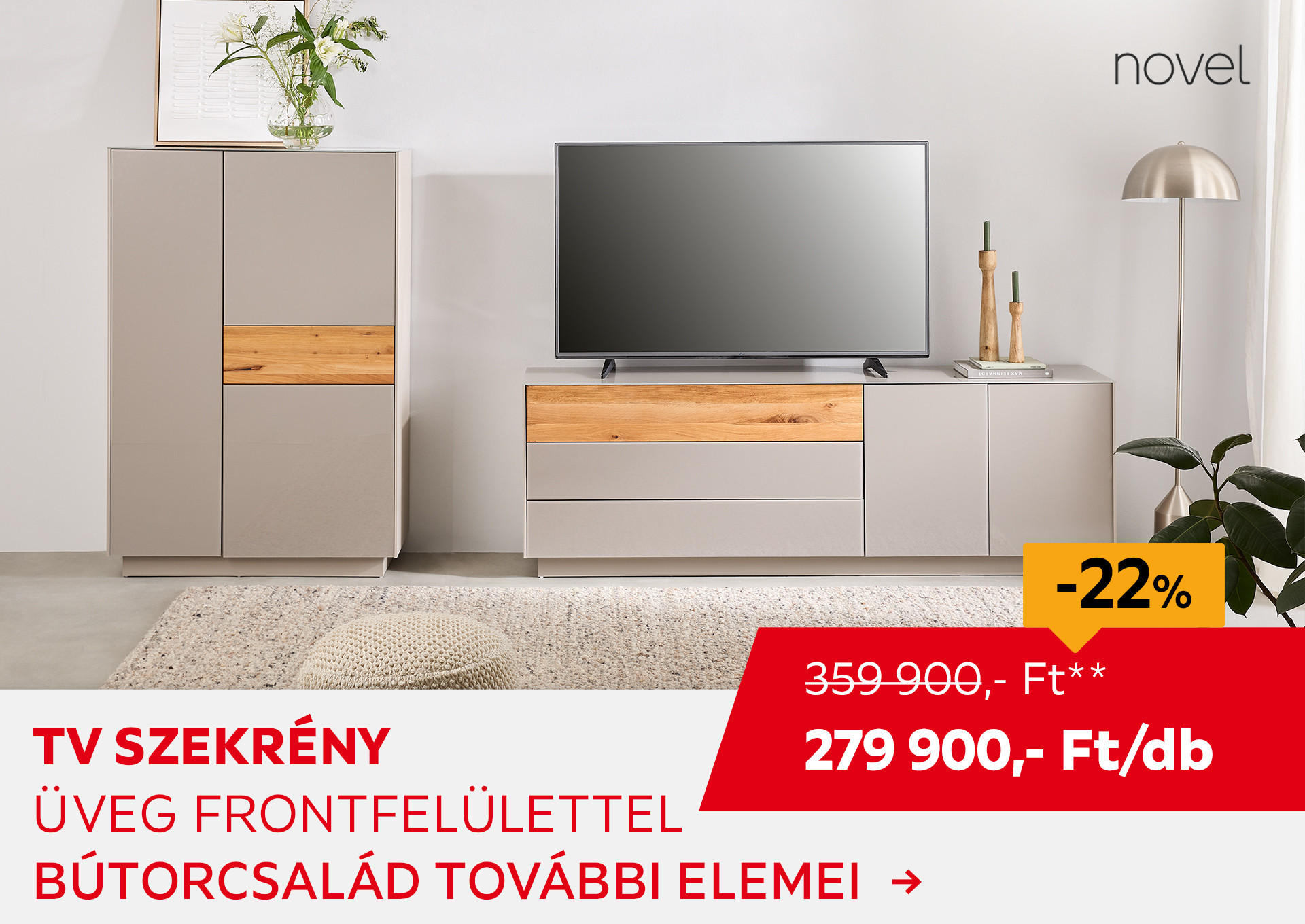 TV SZEKRÉNY "TRIEST"  Kiemelt termék 359900 Ft.- helyett 279900 Ft.-