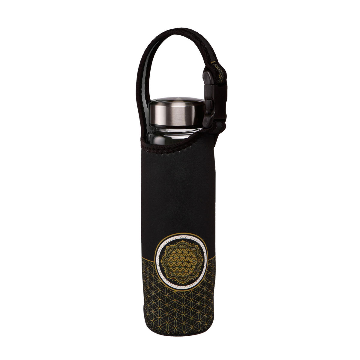 TRINKFLASCHE Yin Yang Black, Glas-Kombi, Bunt, 700 ml - Multicolor, Glas (0.7L) - Goebel