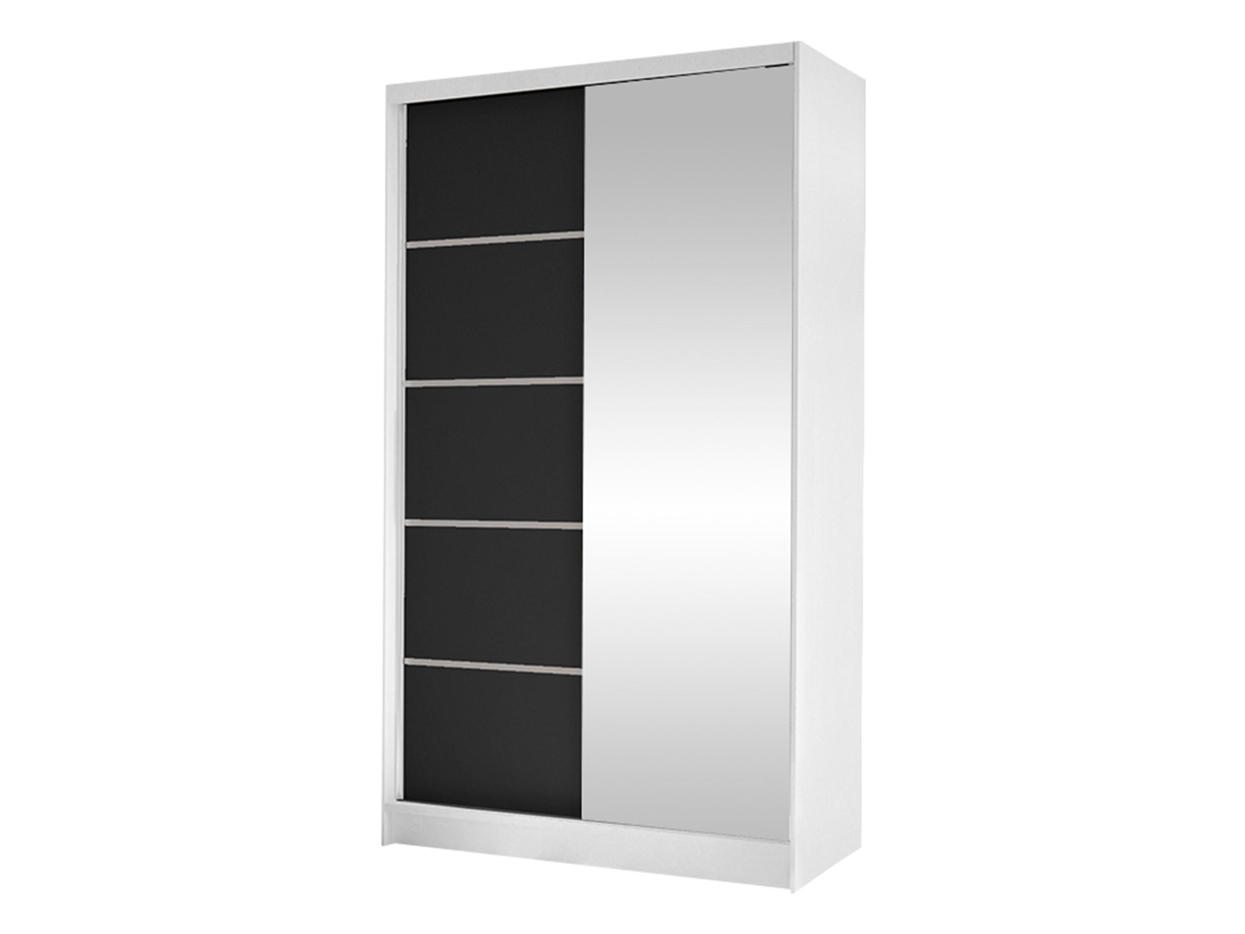 Mirjan24 Schwebetürenschrank Weiß, Schwarz 100x200x58 cm