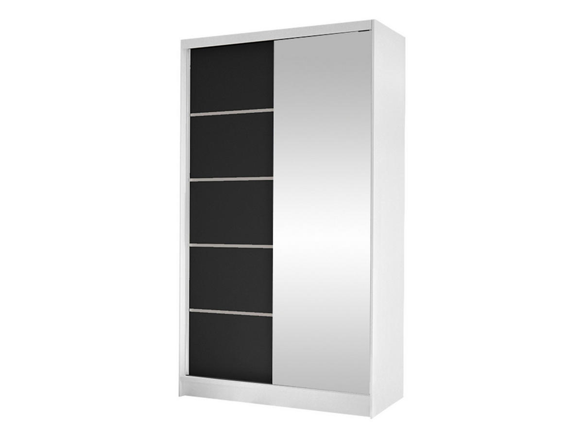 SCHWEBETÜRENSCHRANK Diego III - Schwarz/Weiß, Holzwerkstoff/Metall (100/200/58cm) - MIRJAN24