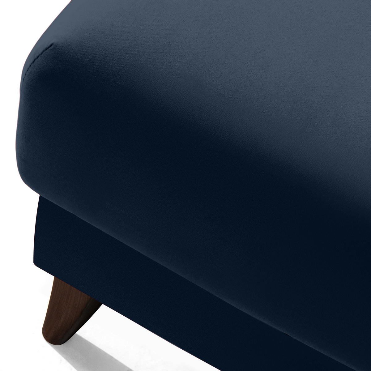 HOCKER GUSTAVO Velours, Dunkelbau - Dunkelblau, Holz/Holzwerkstoff (92/49/92cm) - KONSIMO®