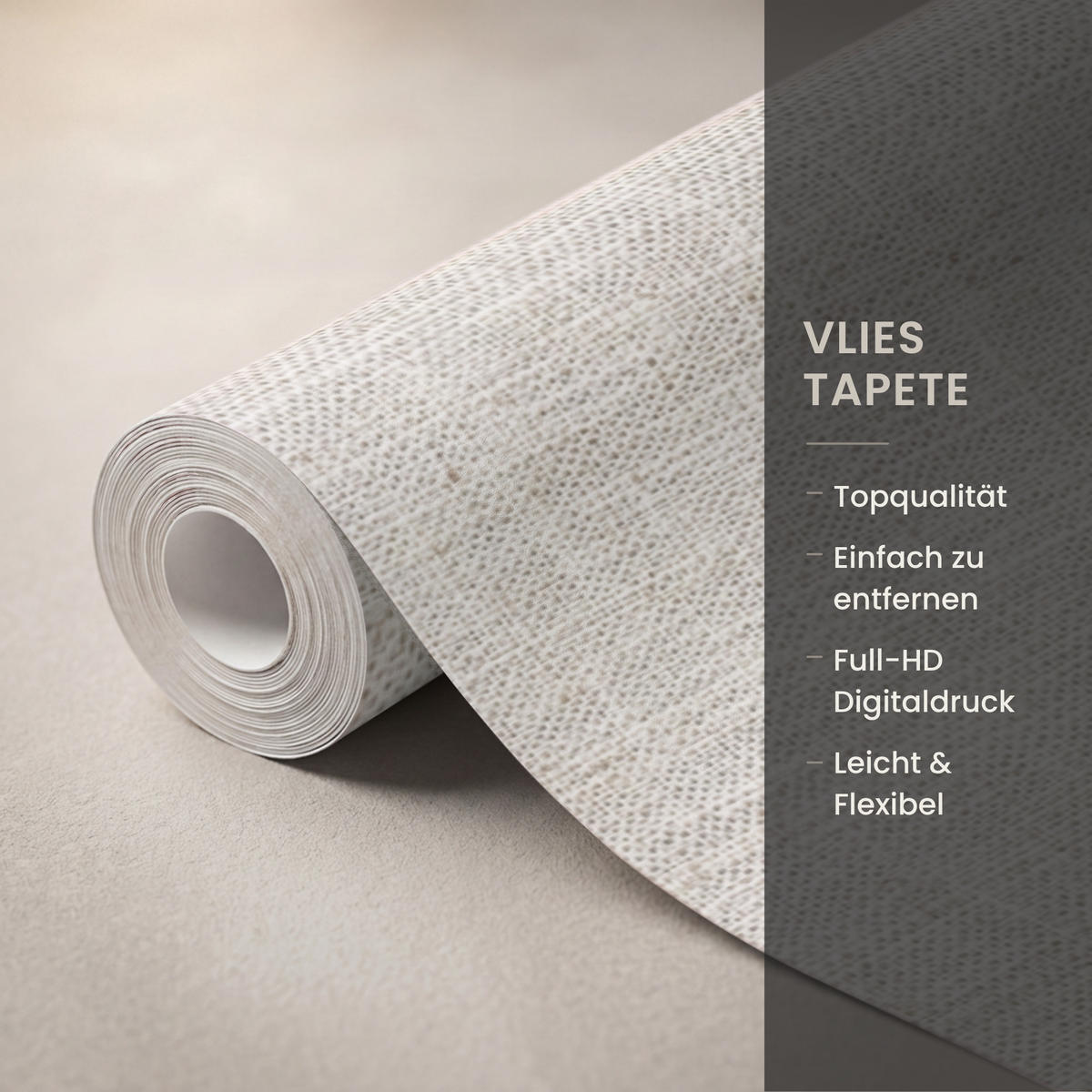 TAPETE - Leinen - Textur - Beige - 450x220 cm - Creme, Papier (450/220cm) - OnlyWow