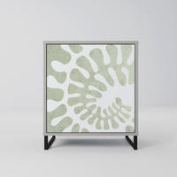 SIDEBOARD HELIX DANCE, Grau, 57,5x42x67,5 cm, Schwarze Metall-Rahmenfüße - Multicolor/Schwarz, Holzwerkstoff/Metall (57.5/67.5/42cm) - SpaceRebels
