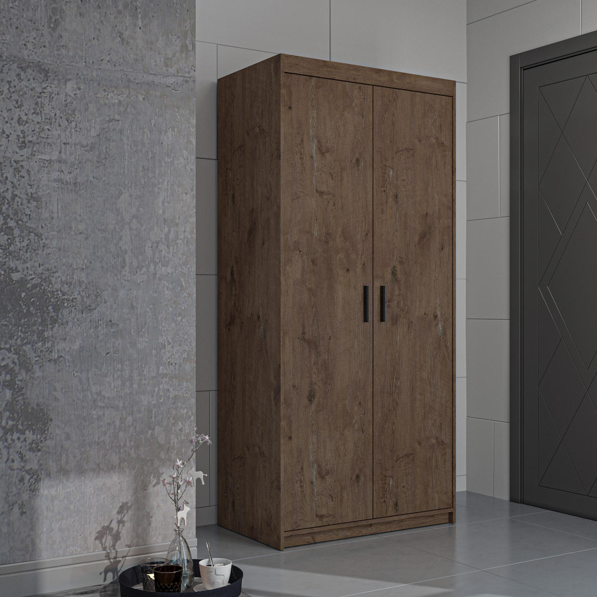 DREHTÜRENSCHRANK ELENORA 89,7/190,5/53cm 2-türig Braun - Braun, Holzwerkstoff (89.7/190.5/53cm) - MASSENO