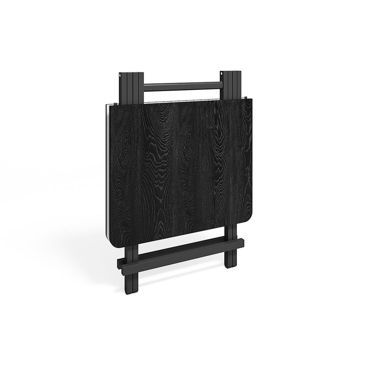 ESSTISCH Klappbar 100/60/74 cm Eisenbeine MDF Schwarz - Schwarz, Holzwerkstoff/Metall (60/74/100cm) - Livingandhome
