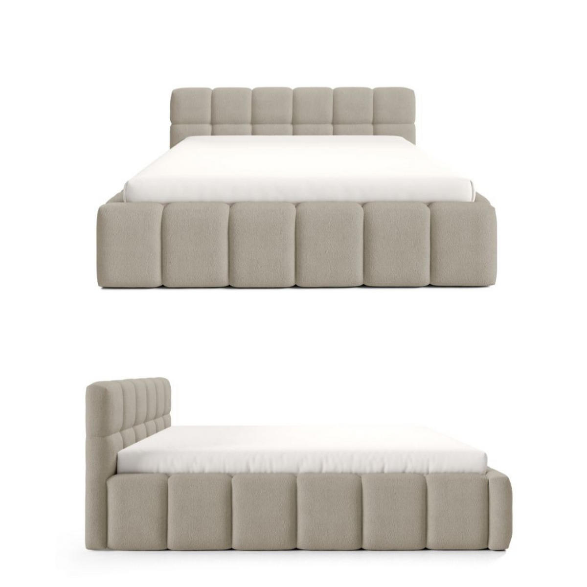 POLSTERBETT NUBO Medium 180x200 cm mit Bettkasten – QUELLE 05 - Beige, Holz (180/200cm) - Dekori_Interiors