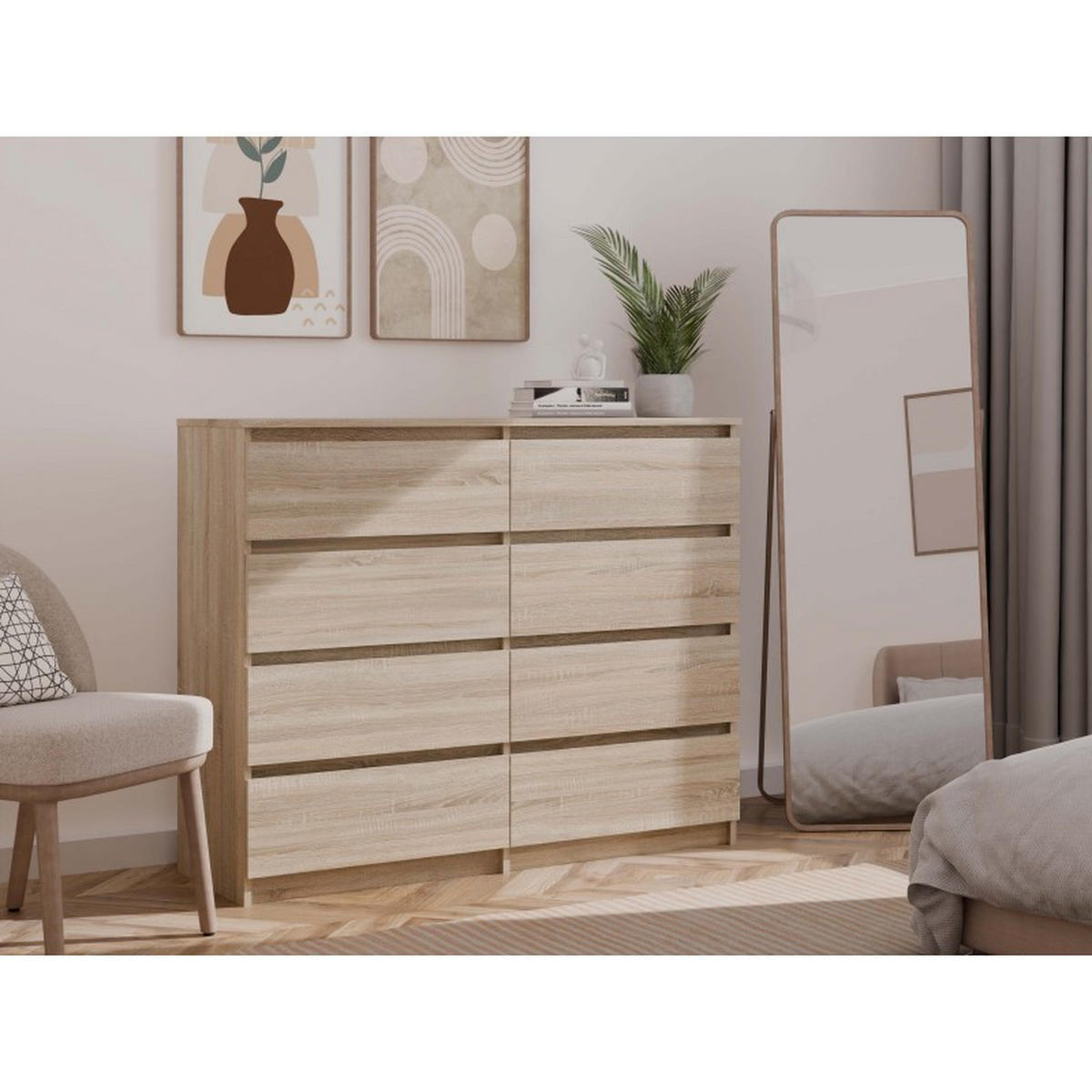 KOMMODE Sonoma Eiche 120/97/40 - Sonoma Eiche, Holzwerkstoff (120/97/40cm) - RAUMHIRSCH FURNITURE