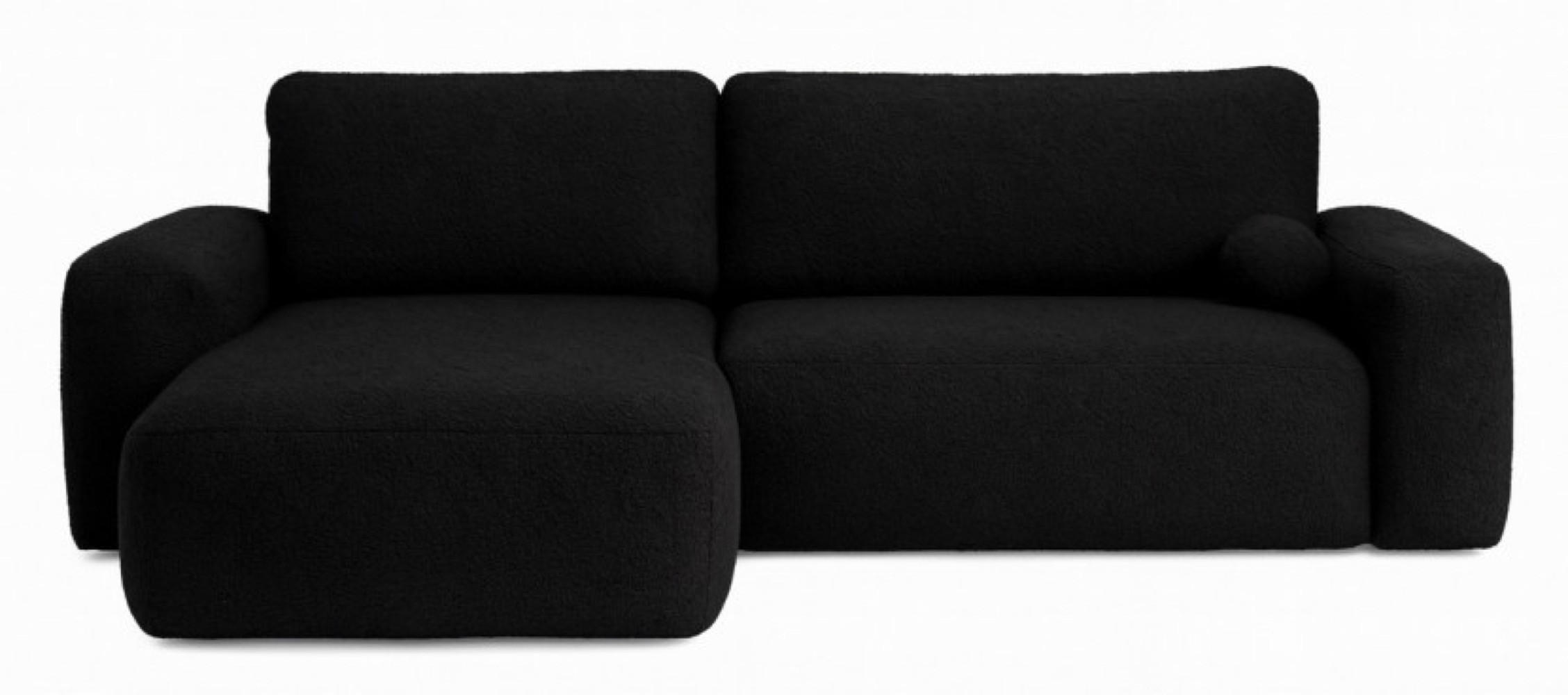 ECKSOFA Schwarz ILO Mit Schlaffunktion Und Bettkasten - Schwarz, Textil (282/177cm) - Sepro Meble
