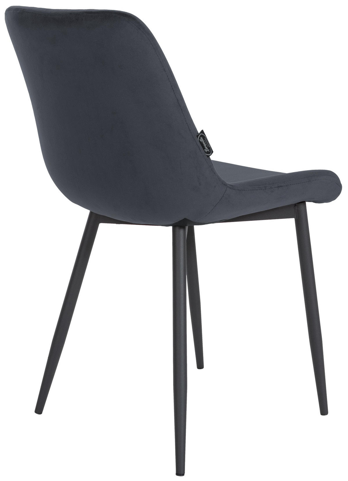 STUHL Samt schwarz - Schwarz, Textil/Metall (51/80/60cm) - CLP