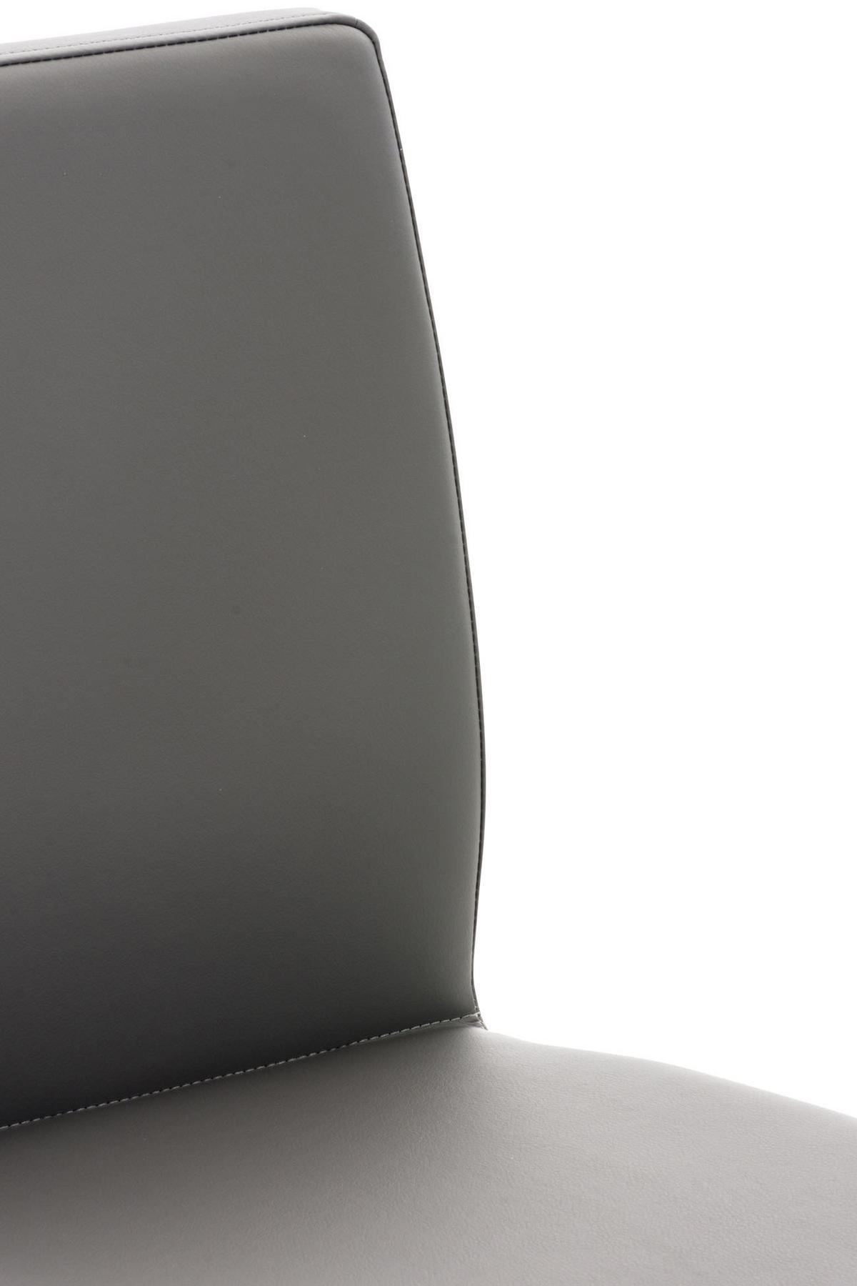 BARHOCKER 2er Set Lederlook Grau - Edelstahlfarben/Grau, Textil/Metall (40/93/49cm) - CLP